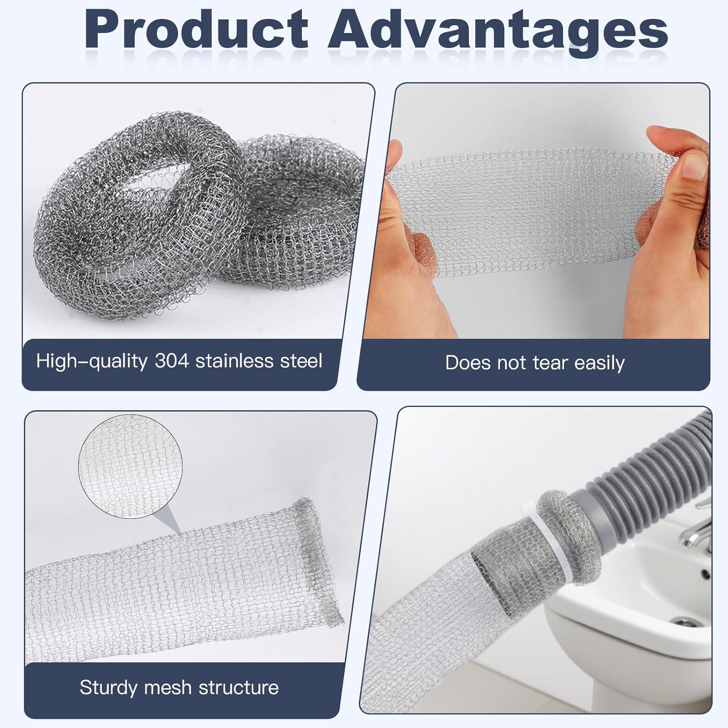 Lint Traps for Washing Machine Hose, Stainless Steel Washing Machine Drain Lint Trap, 10PCS Lint Catcher for Washer Machine with 10PCS Cable Ties, for Filter Out Cotton Fluff, Paper Scraps, Hair, Etc