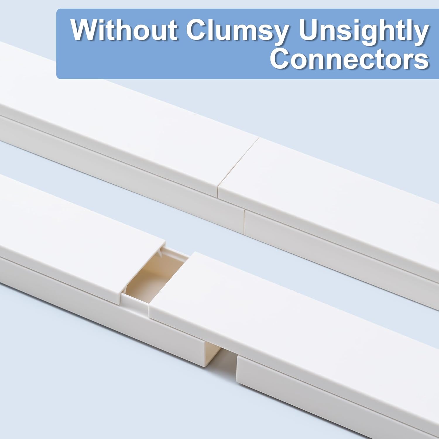 Cord Hider, 58in Cable Hider, Cord Covers for Wires on Wall, Paintable Cable Cover Raceway, Wire Hiders for TV on Wall, Cord Concealer, Cord Cable Management, 4X L14.5 W0.96 H0.58in, White