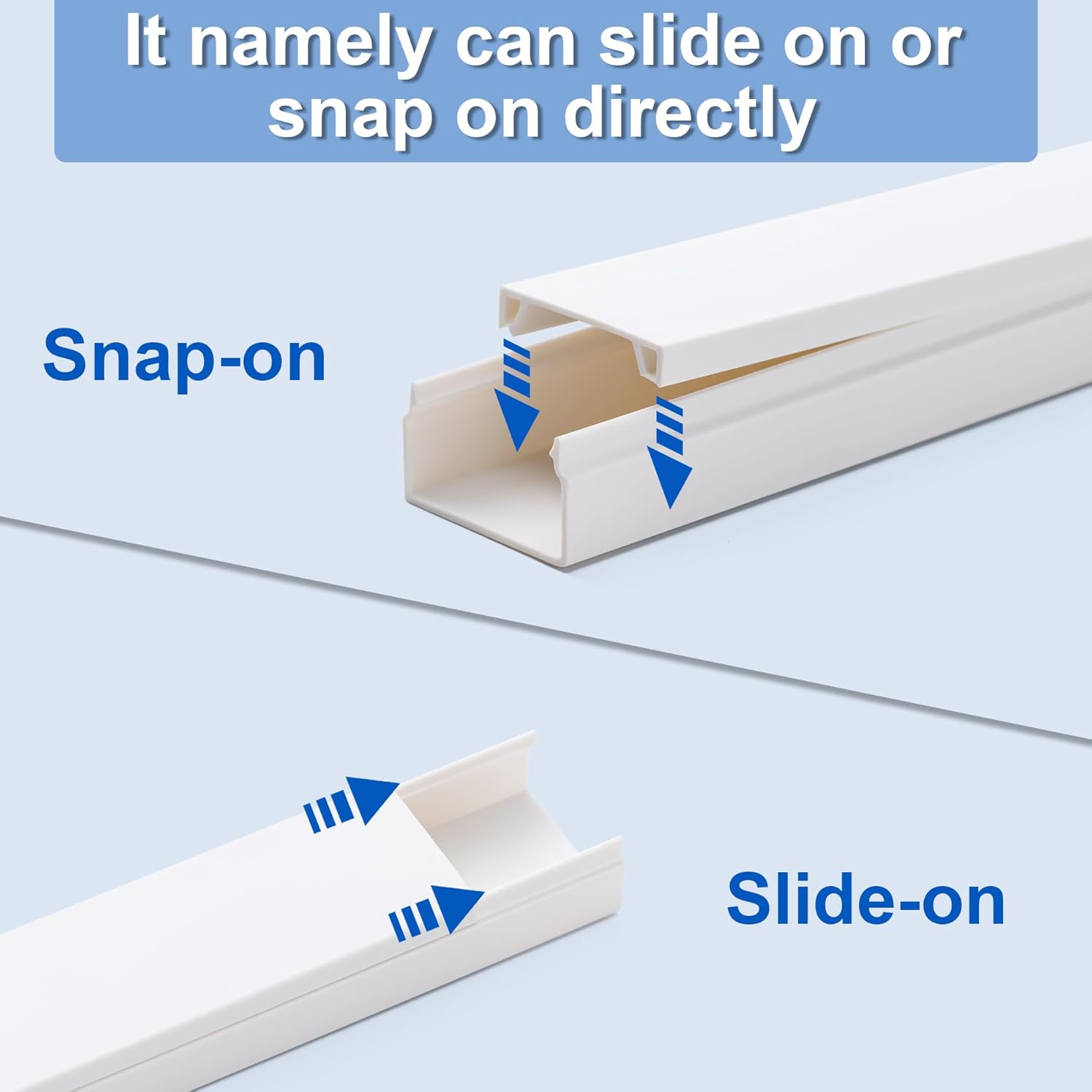 Cord Hider, 58in Cable Hider, Cord Covers for Wires on Wall, Paintable Cable Cover Raceway, Wire Hiders for TV on Wall, Cord Concealer, Cord Cable Management, 4X L14.5 W0.96 H0.58in, White