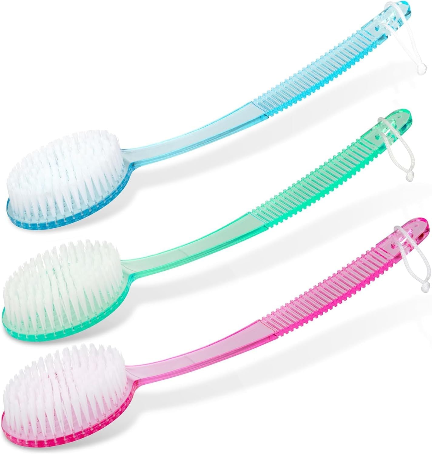 Random Color, 1 Pack Bath Brush with Bristles, Long Handle for Exfoliating Back, Body, and Feet, Bath and Shower Scrubber