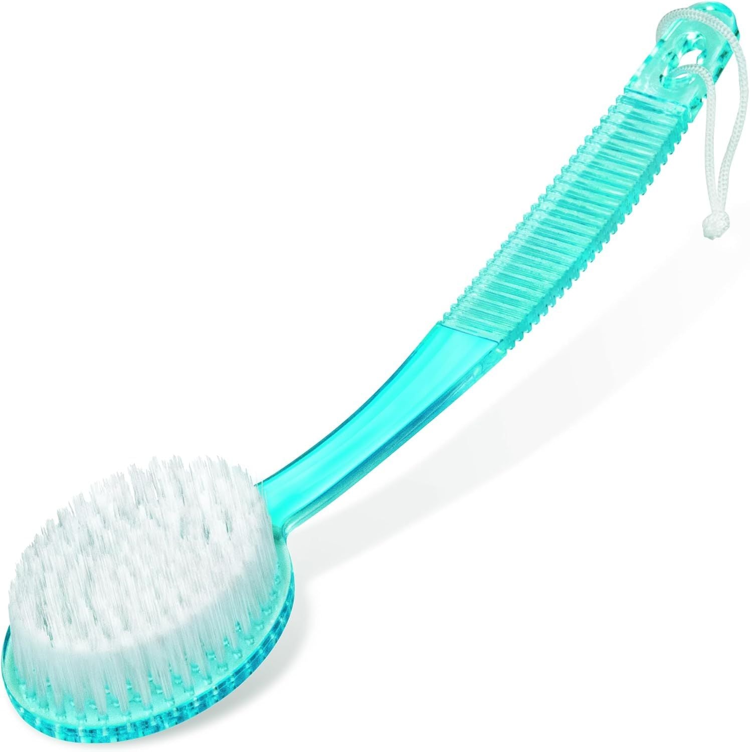 Random Color, 1 Pack Bath Brush with Bristles, Long Handle for Exfoliating Back, Body, and Feet, Bath and Shower Scrubber