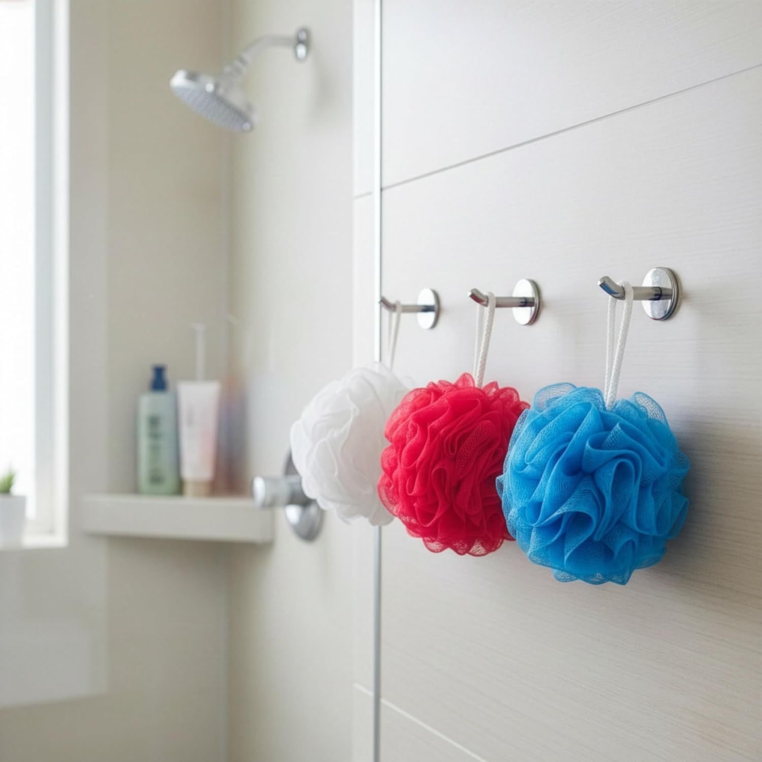 3 Pack Loofah Sponges, Gentle Body Scrubber for Body Wash, Shower Gel, Durable and Exfoliating Mesh Loofahs 3 Pack