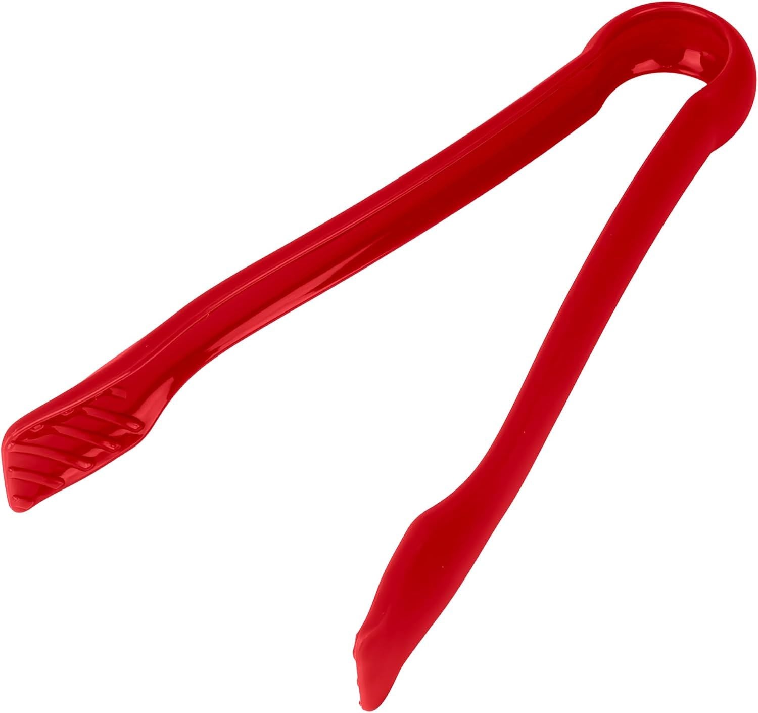 3 Pcs 6” x 8” x 10” Multi Colored Plastic Tong Set, 3 Pack Durable BPA-Free Quality Heavy Duty Perfect for BBQ, Grilling, Salad, Buffets and Kitchen Pink, Red