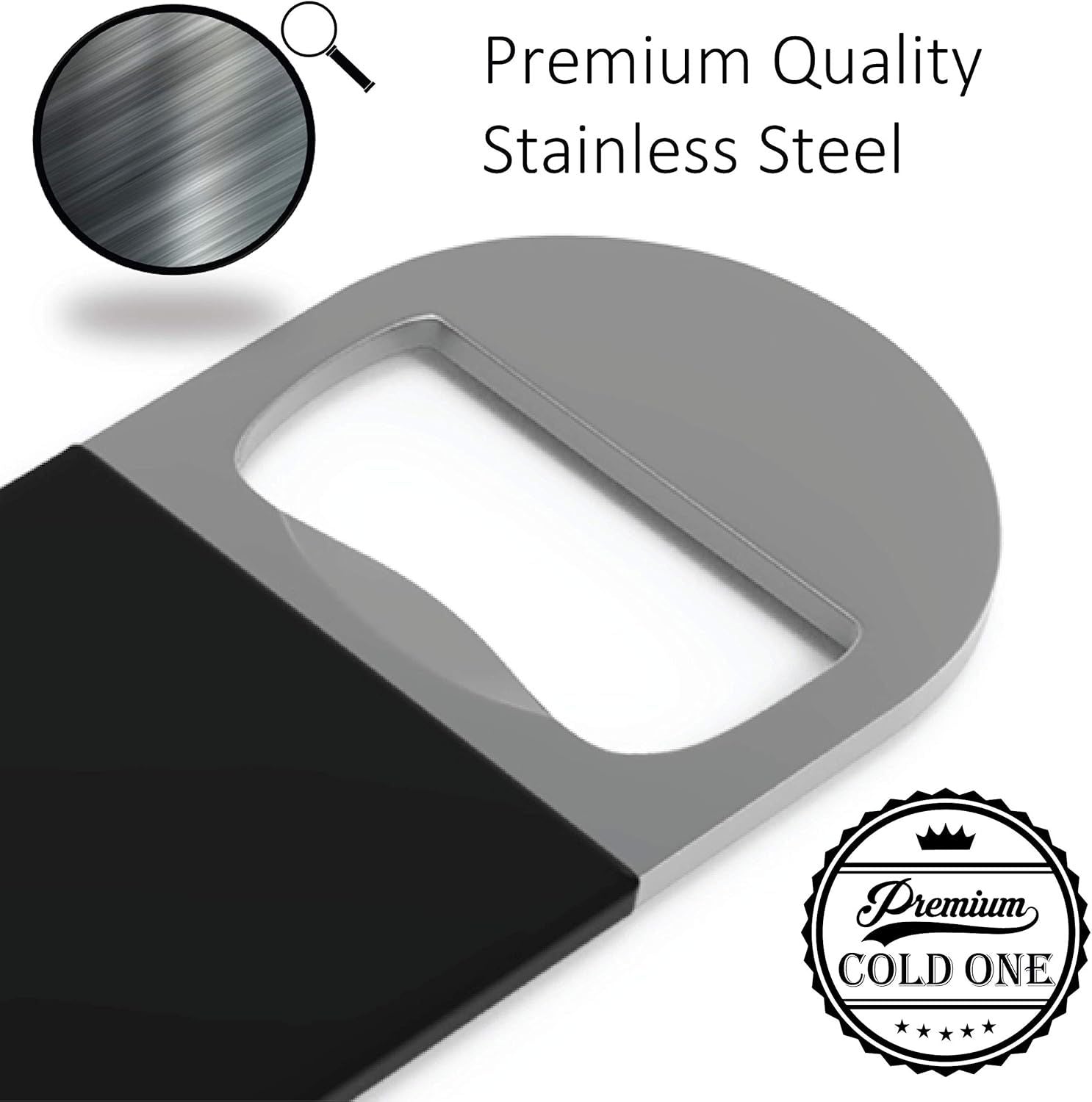 Bartender Bottle Openers, Beer Bottle Openers, Speed Openers 3 Pack by Premium Cold One. Professional Grade: Rubber Coated, Stainless Steel. Large, 7 inch