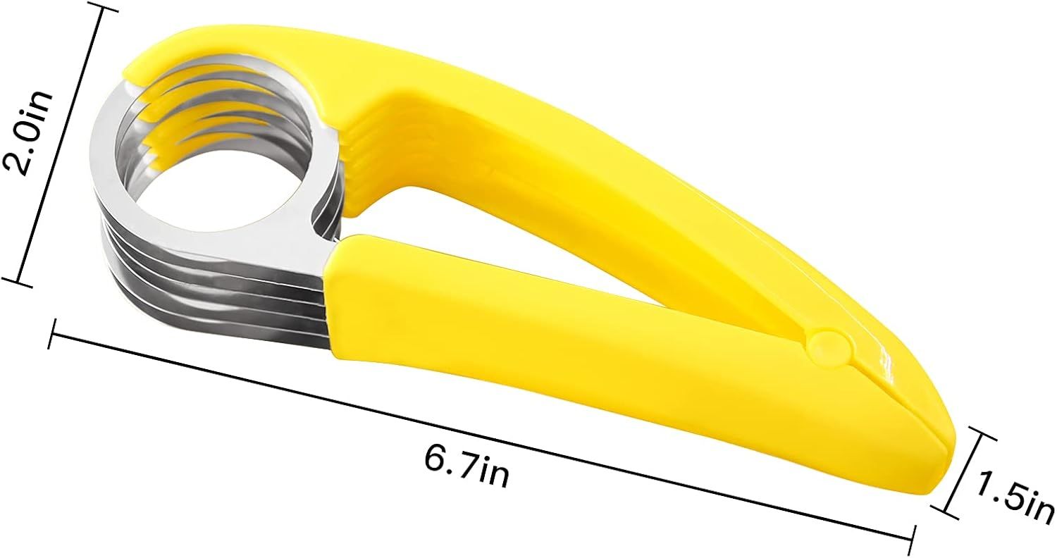 Banana Slicer,ABS + Stainless Steel Fruit and Vegetable Salad Peeler Cutter Kitchen Tools For Banana,Strawberry,Grape 1 pcs