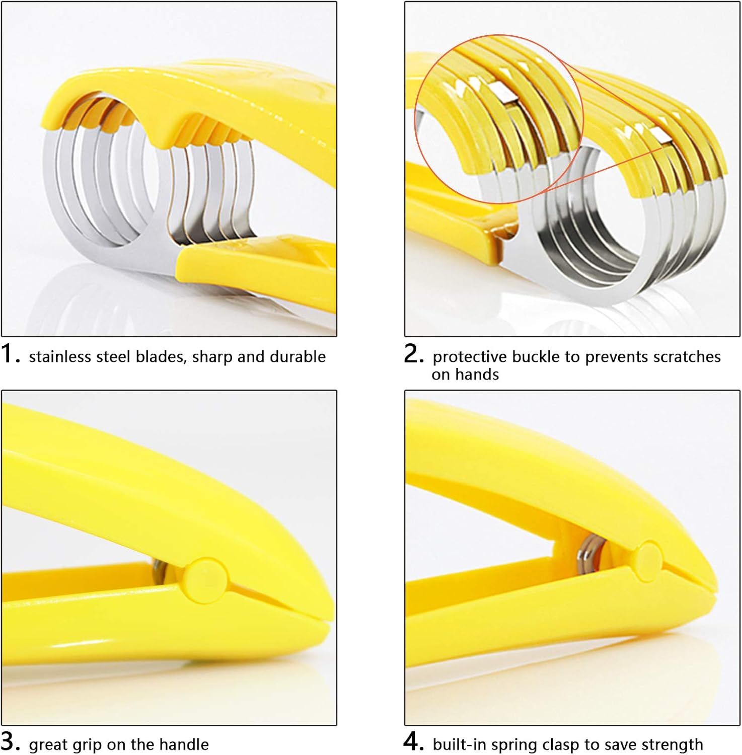 Banana Slicer,ABS + Stainless Steel Fruit and Vegetable Salad Peeler Cutter Kitchen Tools For Banana,Strawberry,Grape 1 pcs