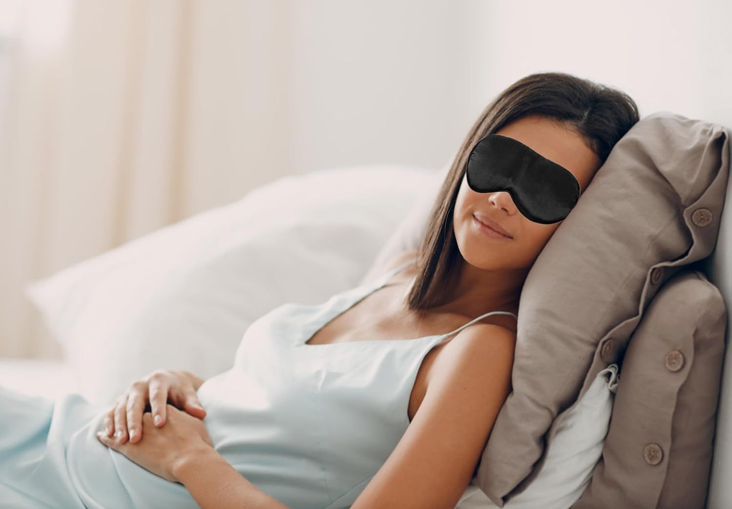 Black Eye Mask for Sleeping,Soft and Comfortable Fabric, Eye Shade Cover for Night,Travel Nap