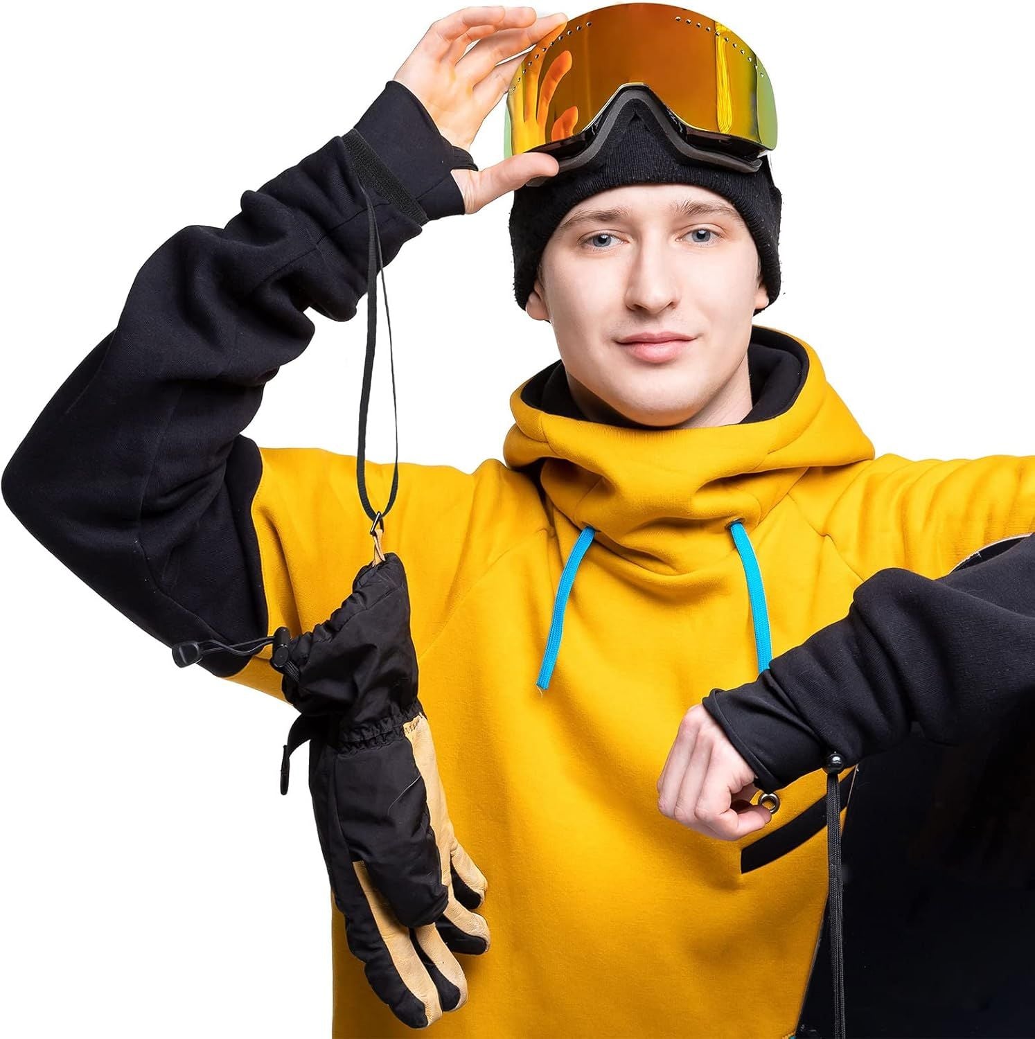 4 Pieces Sport Glove Strap Glove Leash Wrist Strap Ski Handcuff for Hanging, Outdoor