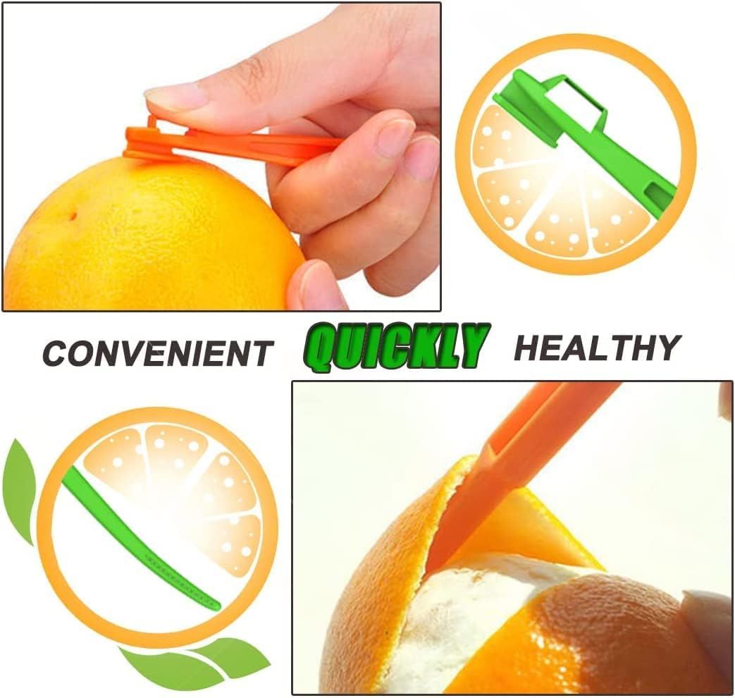 Orange Citrus Peelers Citrus Lemon Citrus Peel Cutter Plastic Easy Slicer Cutter Peeler Remover Opener Kitchen Accessories Knife Cooking Tool Kitchen Gadget 4 Pack