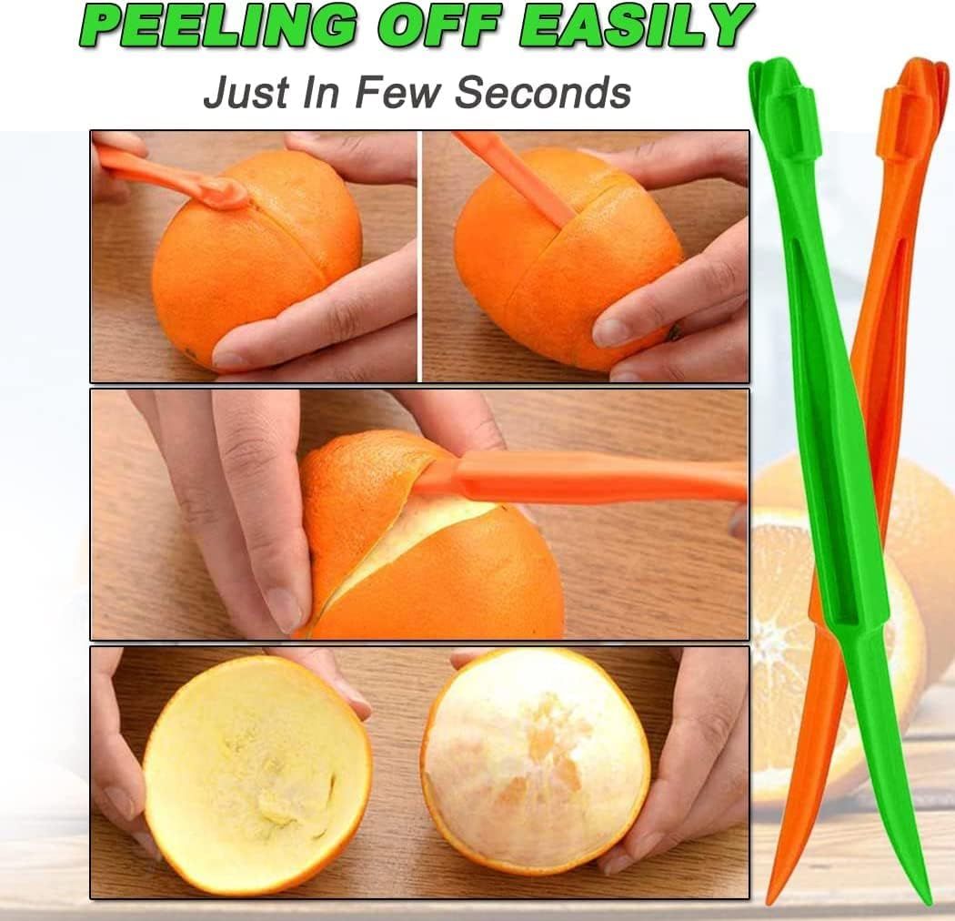 Orange Citrus Peelers Citrus Lemon Citrus Peel Cutter Plastic Easy Slicer Cutter Peeler Remover Opener Kitchen Accessories Knife Cooking Tool Kitchen Gadget 4 Pack