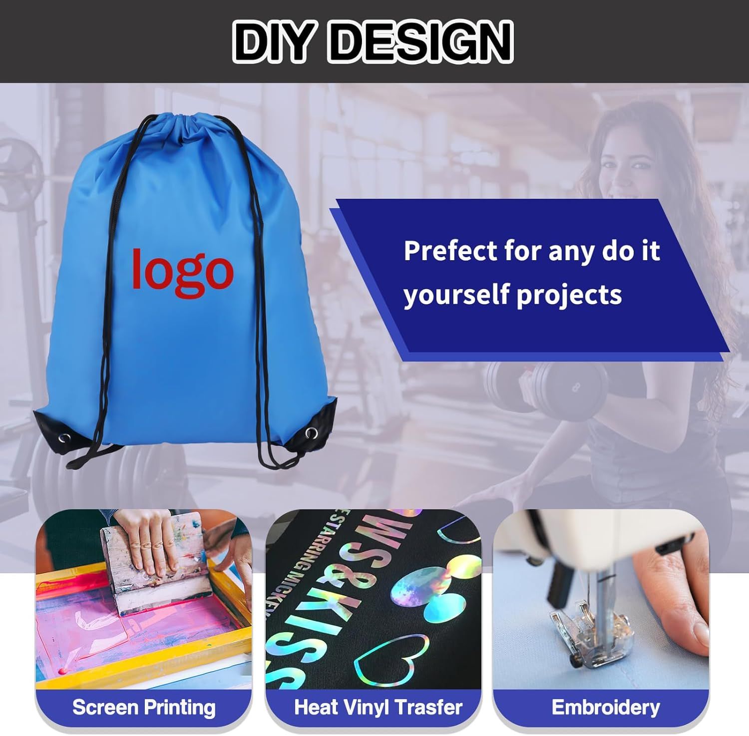 Drawstring Backpack 6 Colors Drawstring Bags, Draw String Back Bag Drawstring Bags Bulk for Sports, Gym, Travel, Swimming, Beach 6 PACK