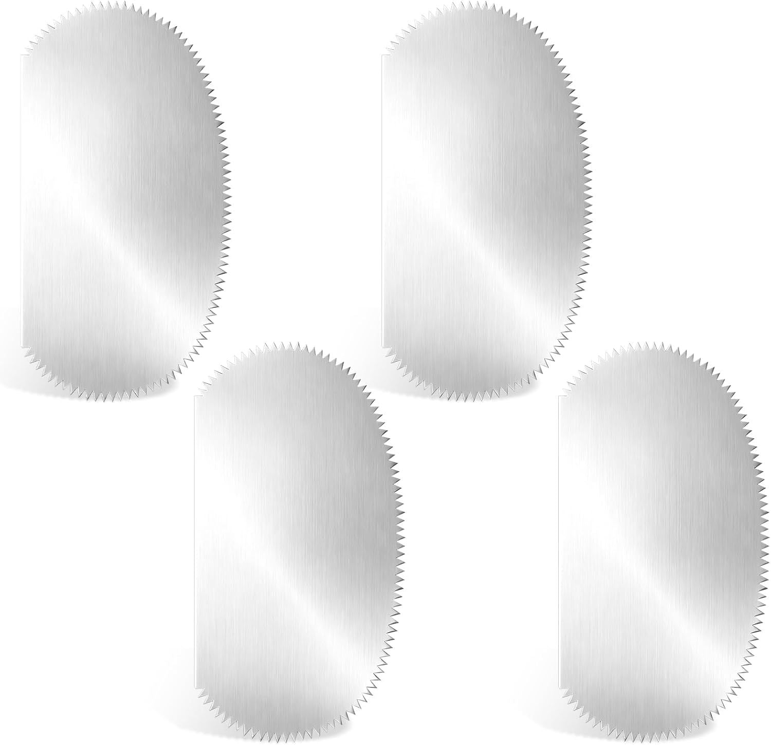 Stainless Steel Clay Scraper, 4PCS Silver Steel Pottery Clay Ribs Tools/Ribs Stainless Steel Serrated Scraper, Cutter Clay Scraper Scraper Crafts Tool for Texturing Artists Sculpture Modeling