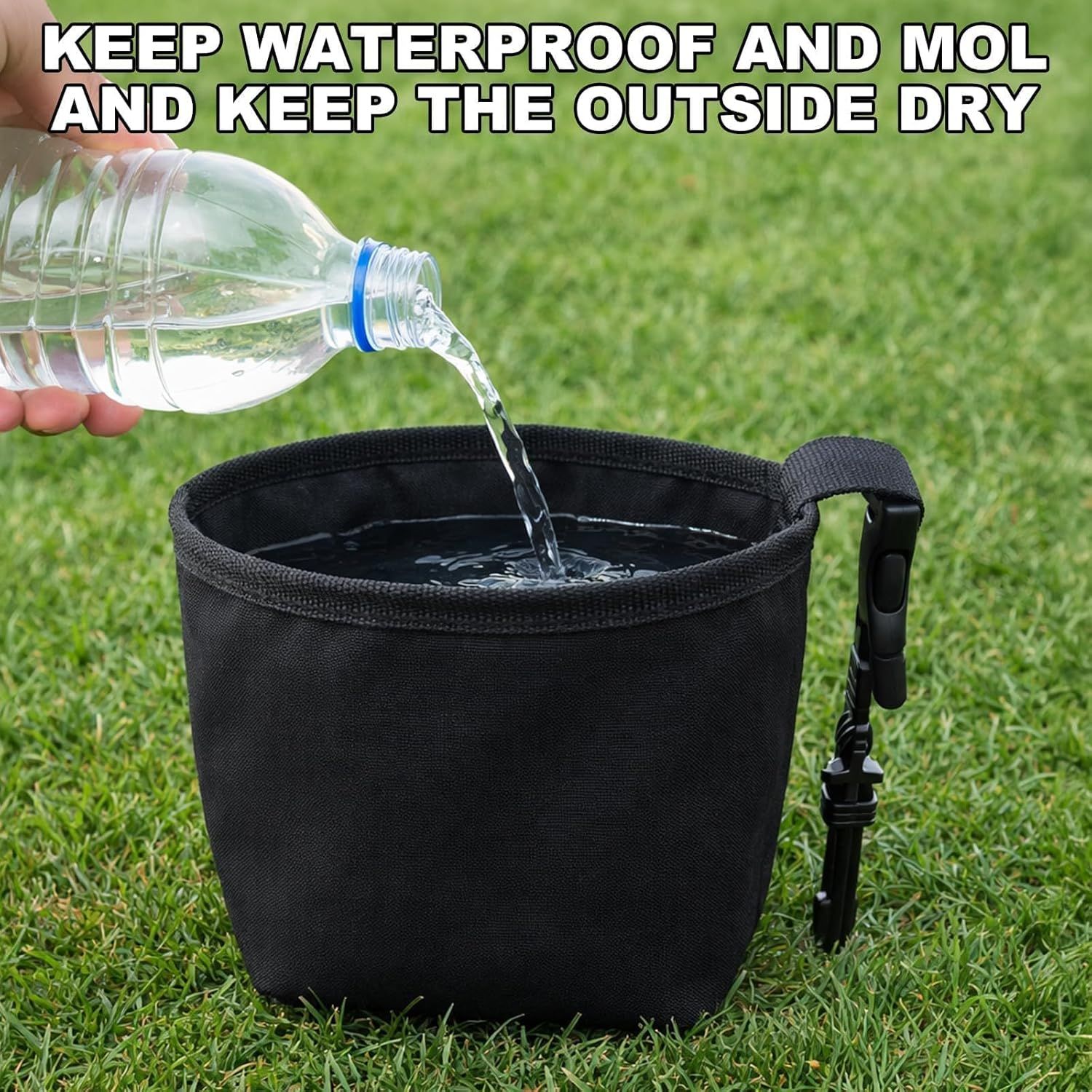 Golf Ball Cleaner Pouch with Belt Clip, 2-in-1 Waterproof Golf Ball Washing Bag, Leak-Proof Microfiber Inner Lining, Portable Golf Club Groove Cleaner Accessory, Practical Golfing Gift for Men & Women