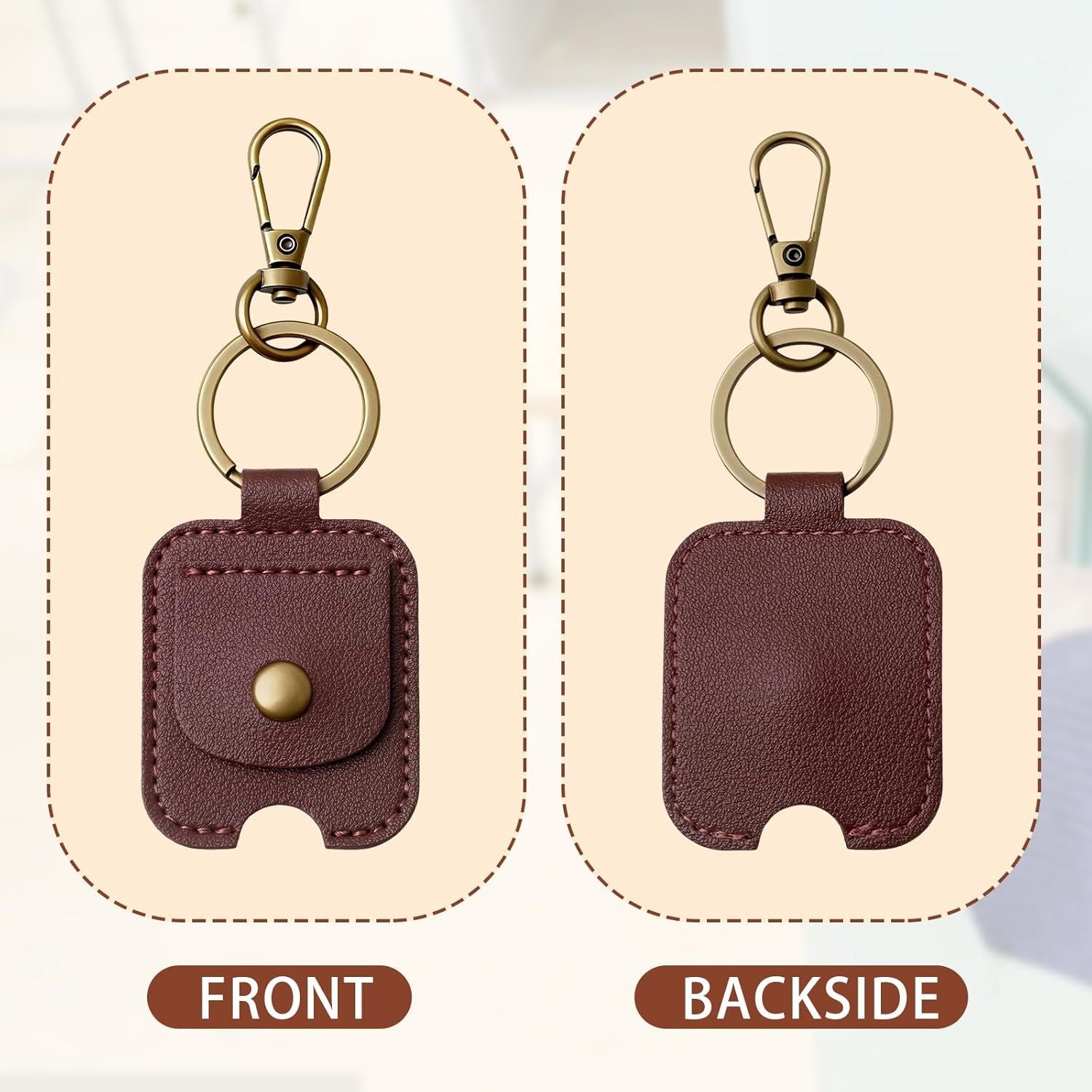 3PCS Leather Car Key Sleeve, PU Leather Keychain Protector, Broken Cars Key Loop Replacement, Smart Remote Protector Case, Vintage Car Keychains Loop Holder for Father's Day, Christmas, Birthday