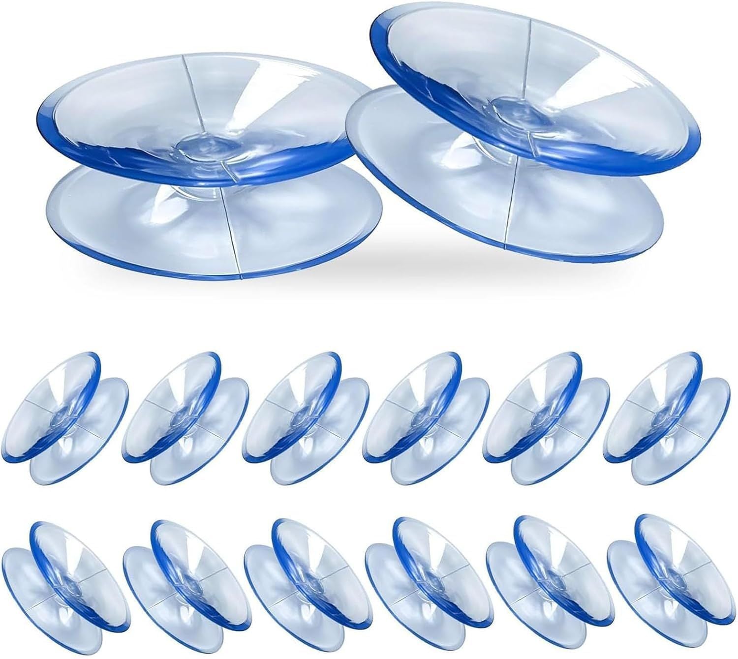 24PCS 20mm Double Sided Suction Cups, Clear Silicone Bumpers Small Suction Cups, Clear Plastic Sucker Pads/Silicone Bumpers Desk Glass Suction Cups for Furniture and Mirrors