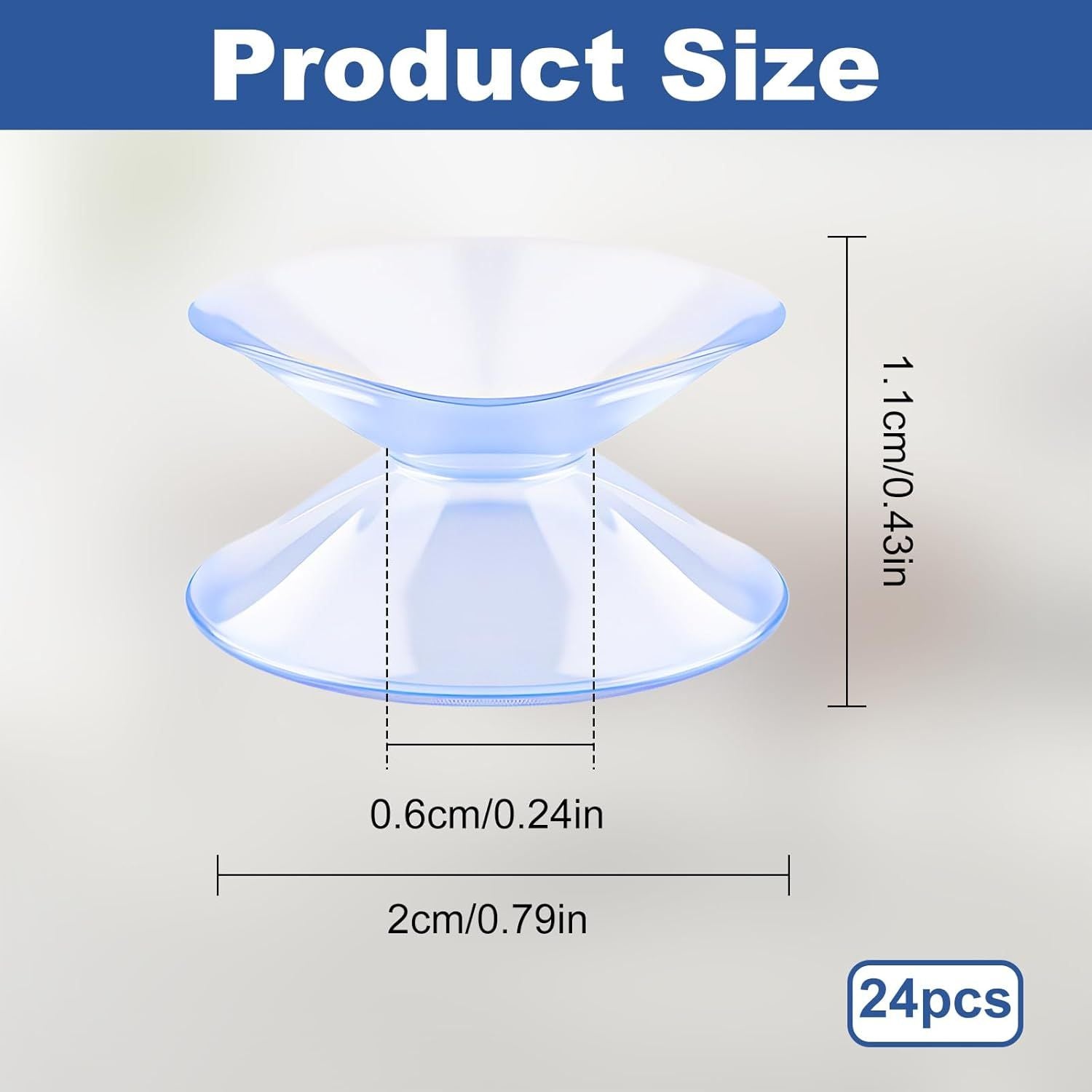 24PCS 20mm Double Sided Suction Cups, Clear Silicone Bumpers Small Suction Cups, Clear Plastic Sucker Pads/Silicone Bumpers Desk Glass Suction Cups for Furniture and Mirrors
