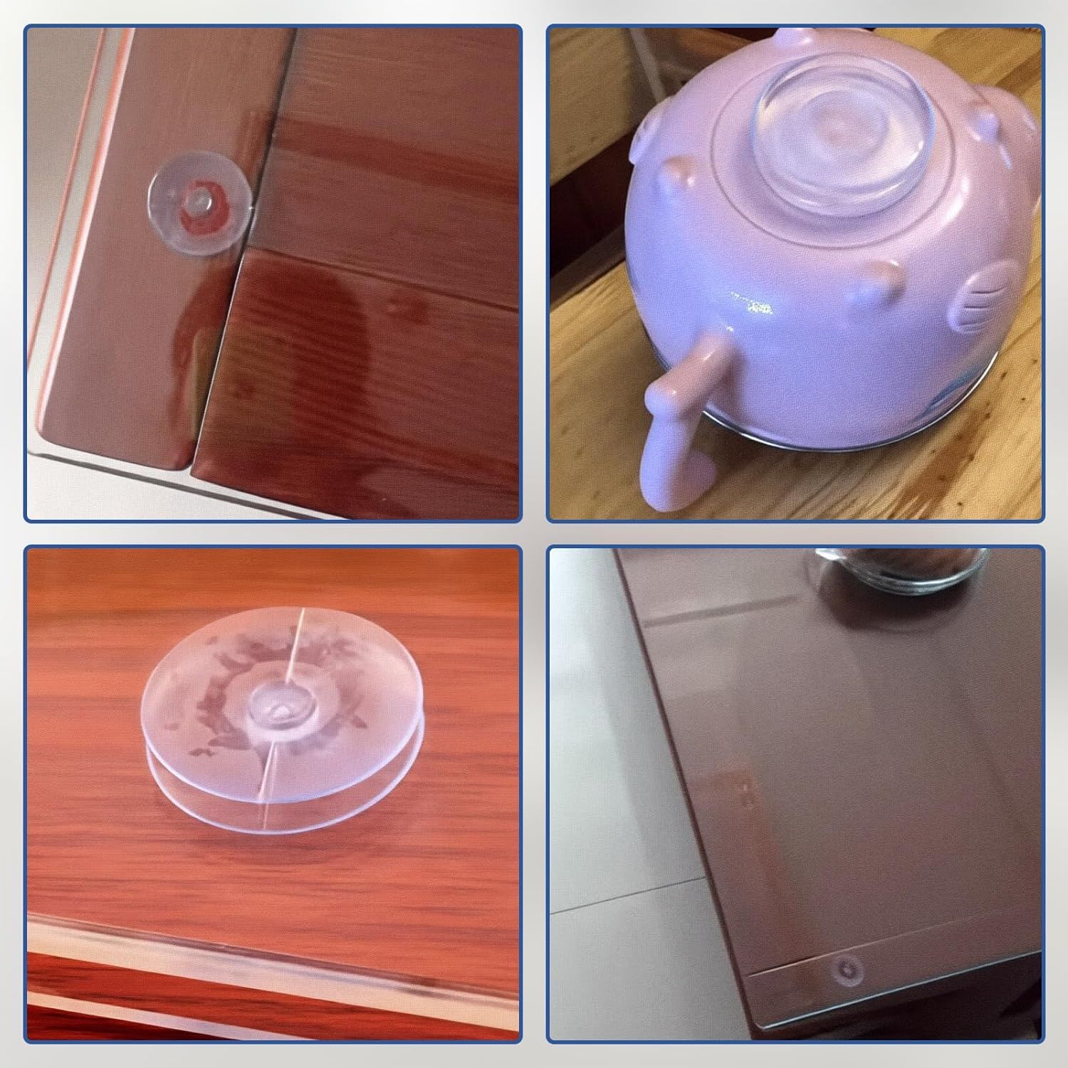 24PCS 20mm Double Sided Suction Cups, Clear Silicone Bumpers Small Suction Cups, Clear Plastic Sucker Pads/Silicone Bumpers Desk Glass Suction Cups for Furniture and Mirrors
