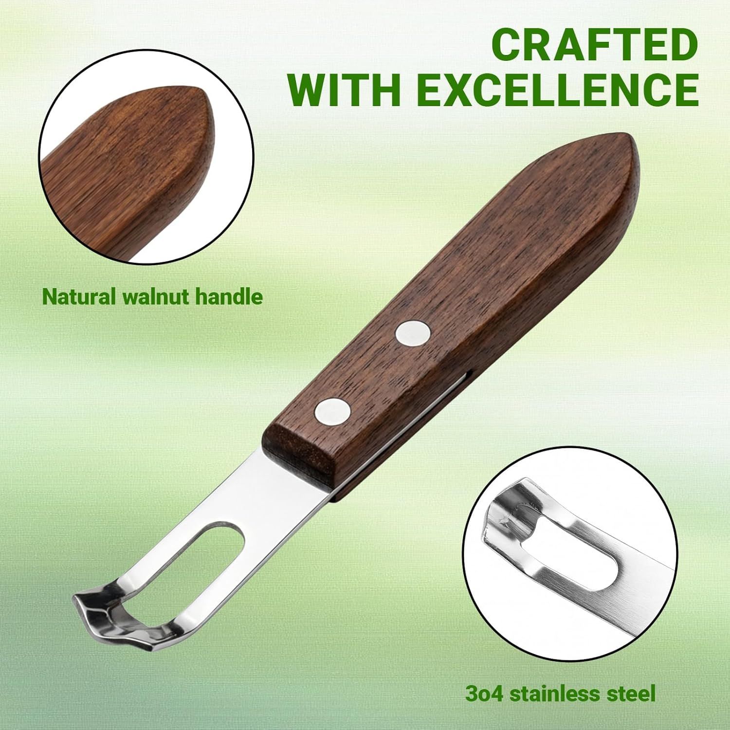1PCS Citrus Zester and Orange Peeler Tools, Channel Knife, Walnut Wood and Stainless Steel Bar Peeler Tool, Channel Knife for Bartenders & Home Mixologists, Craft Cocktails 5.59 x 0.86''