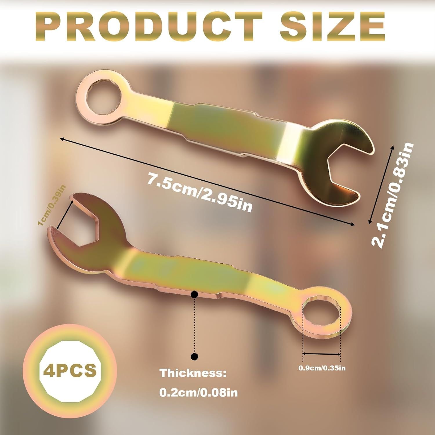 4pcs Pivot Pocket Door Wrench, 0.83'' Pocket Door Wrenches, Adjustment Pocket Wrenches-Rv Pockets Door Adjusting Hardware, Bi-Fold Doors Hardware Adjustment Tool for Folding Door, Sliding Doors Hanger