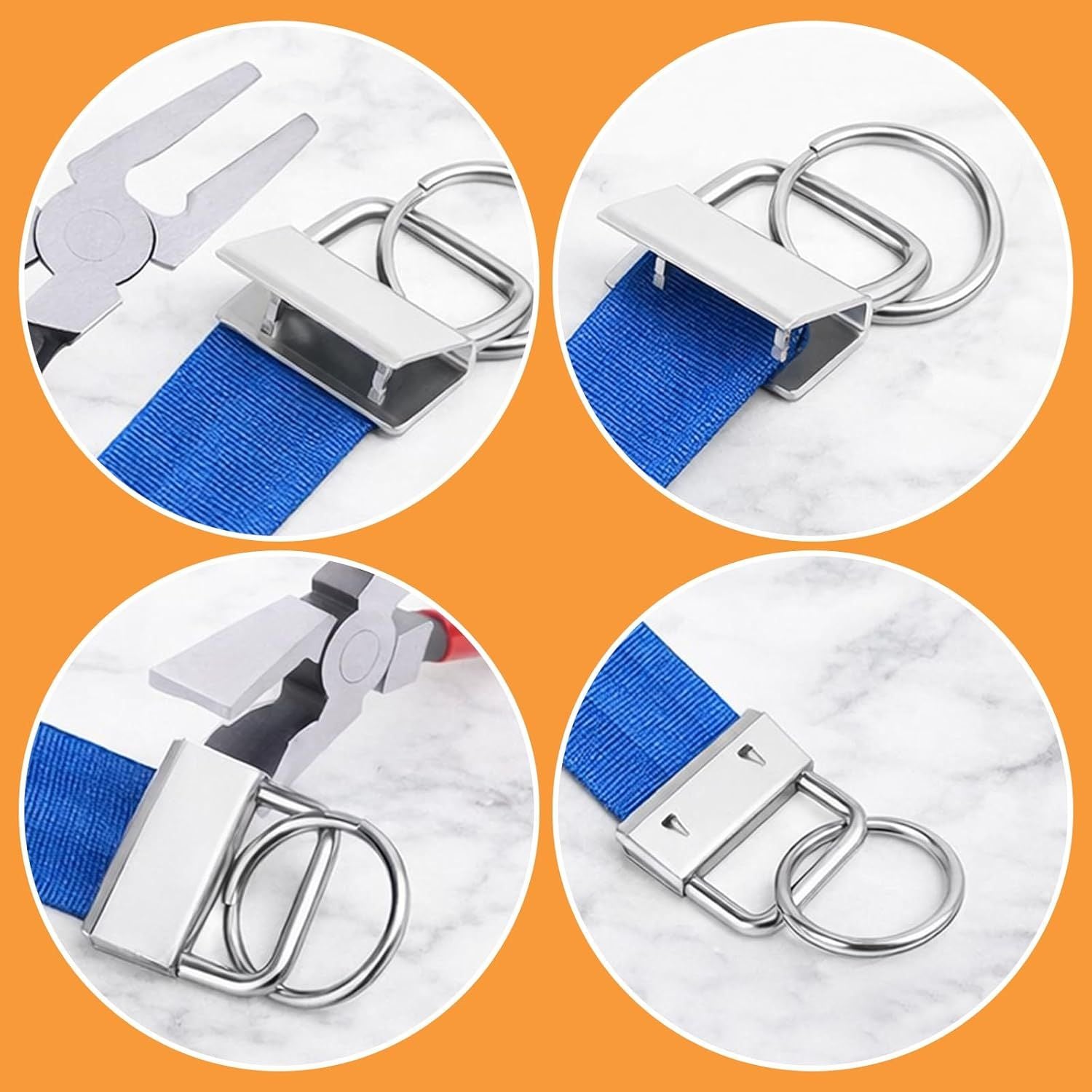 15PCS Key Fob Hardware Bulk, Key Fob Keychain Wristlet-Clamp Supplies for DIY Craft Making, Lanyard Keychain Hardware, Silver Keychain Wristlet for Lanyard, Suitcase Tag, Dog Leash Accessories