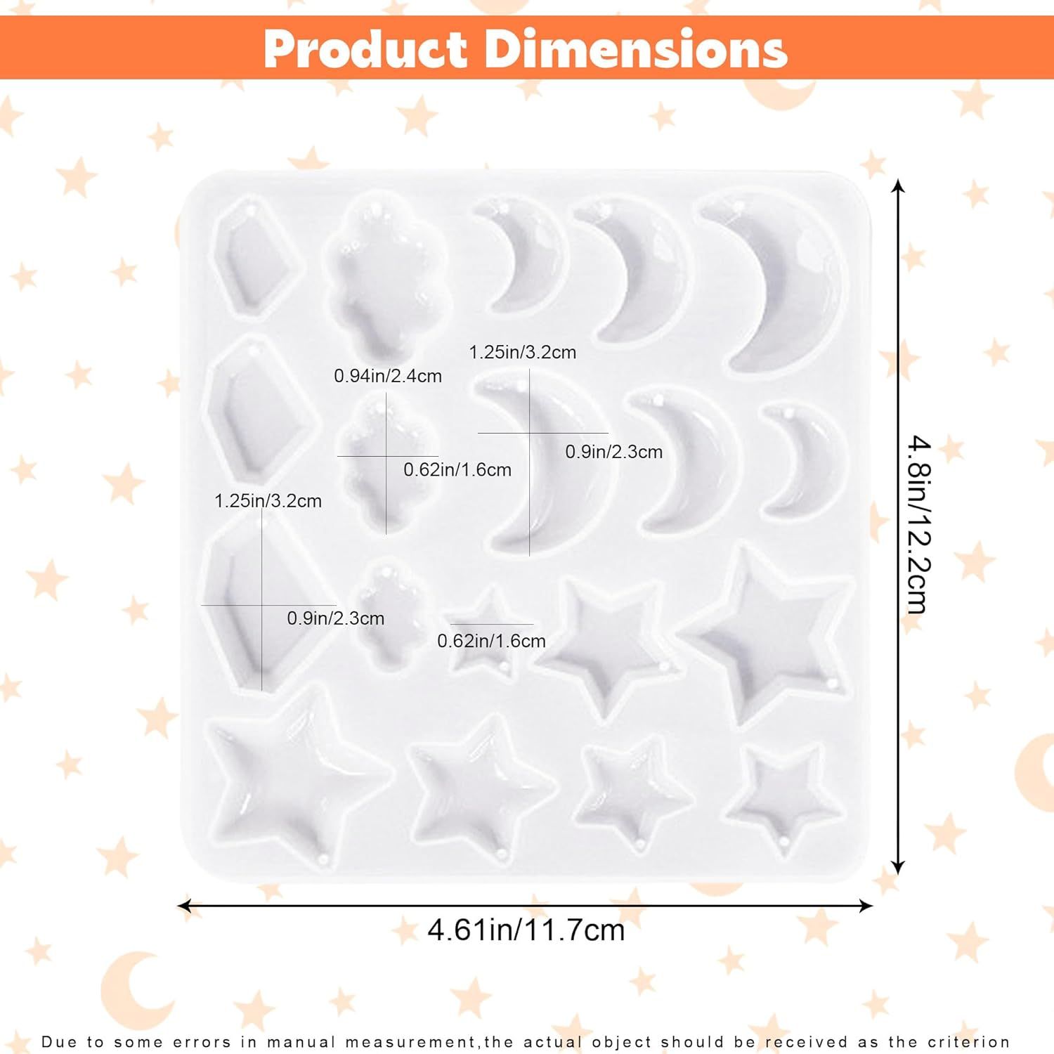 3Pcs Resin Jewelry Molds, Jewelry Molds for Epoxy Resin, Star Silicone Molds with 40Pcs Jump Rings, Jewelry Making Kit with Hole for DIY Crafts Pendant Earring Necklace Star