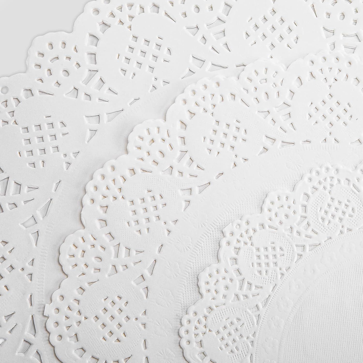 Paper Doilies, 36 Pack 12 Each 6.5”, 8.5”, 10.5” – Round Lace Paper Placemats for Cakes, Dessert Trays & Table Decor | Doilies for Thanksgiving Day, Wedding, Tea Party, Crafts