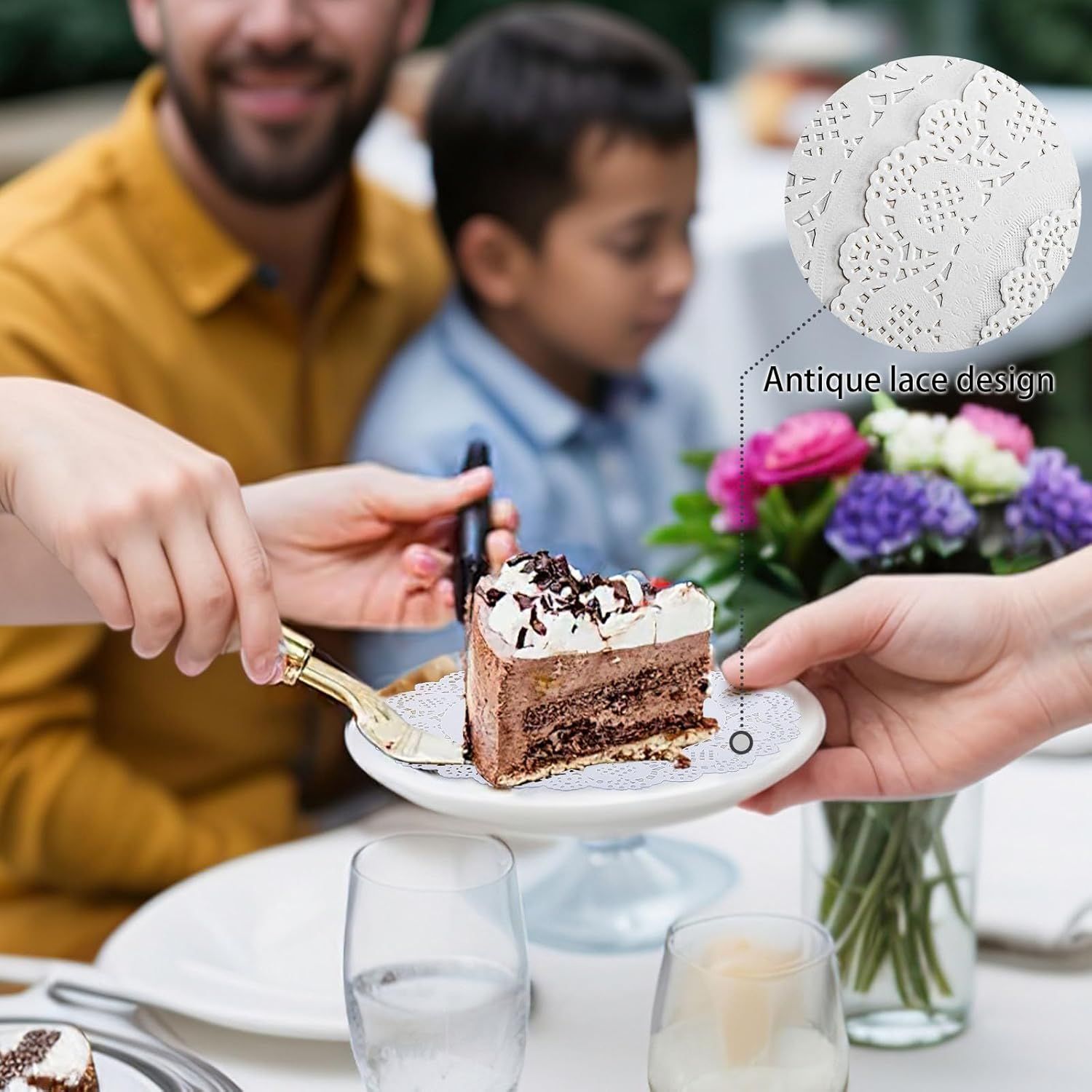 Paper Doilies, 36 Pack 12 Each 6.5”, 8.5”, 10.5” – Round Lace Paper Placemats for Cakes, Dessert Trays & Table Decor | Doilies for Thanksgiving Day, Wedding, Tea Party, Crafts