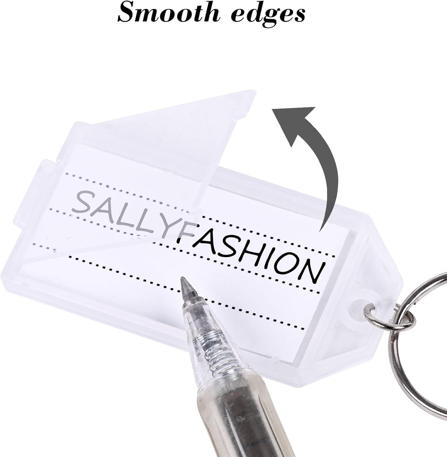 24 PCS Tough Key Tags with Labels, Key Chain Tags with Transparent Covers & Split Rings for Luggage, Office, Travel, Gifts, Item Identification, Organization, DIY, Personalization