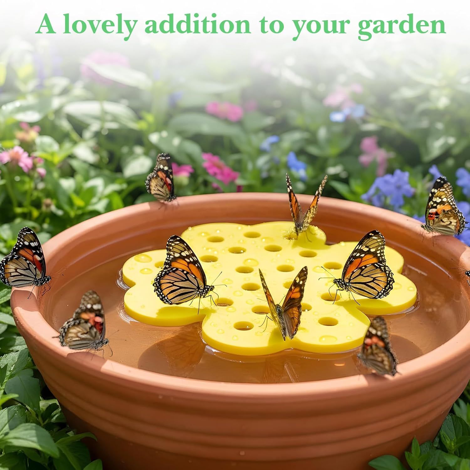 4 Pack Floating Bee Watering Station for Garden, 5.51 Inch Eva Foam Floating Bee Island, Butterfly and Bee Baths, Outdoor Honeybee Feeder for Feeding Thirsty Pollinators
