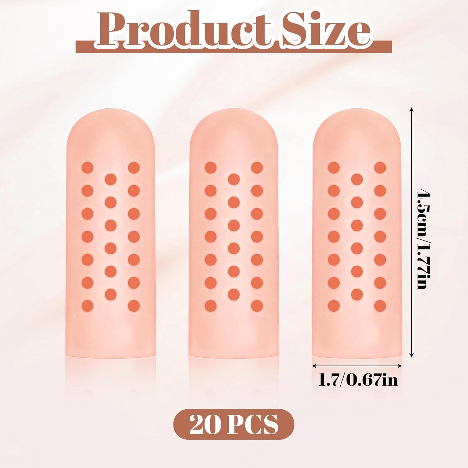 20PCS Gel Finger Cots with Air Holes, Silicone Finger Protectors Fingers Covers for Wounds Breathable Thumb Protector Gloves for Fingers Cracking Trigger Arthritis Pain Relief