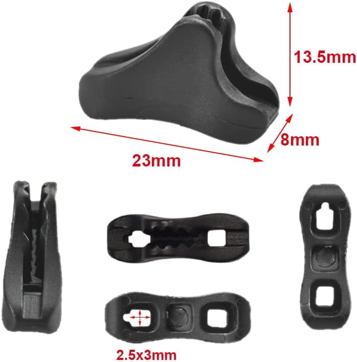CooBigo 12Pack Ultralight Guyline Tensioners Tent Guyline Cord Rope Adjuster for Outdoor Camping Hiking Tent Tarp Canopy Shelter Black , FLC554-B