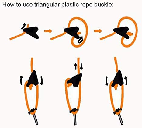 CooBigo 12Pack Ultralight Guyline Tensioners Tent Guyline Cord Rope Adjuster for Outdoor Camping Hiking Tent Tarp Canopy Shelter Black , FLC554-B