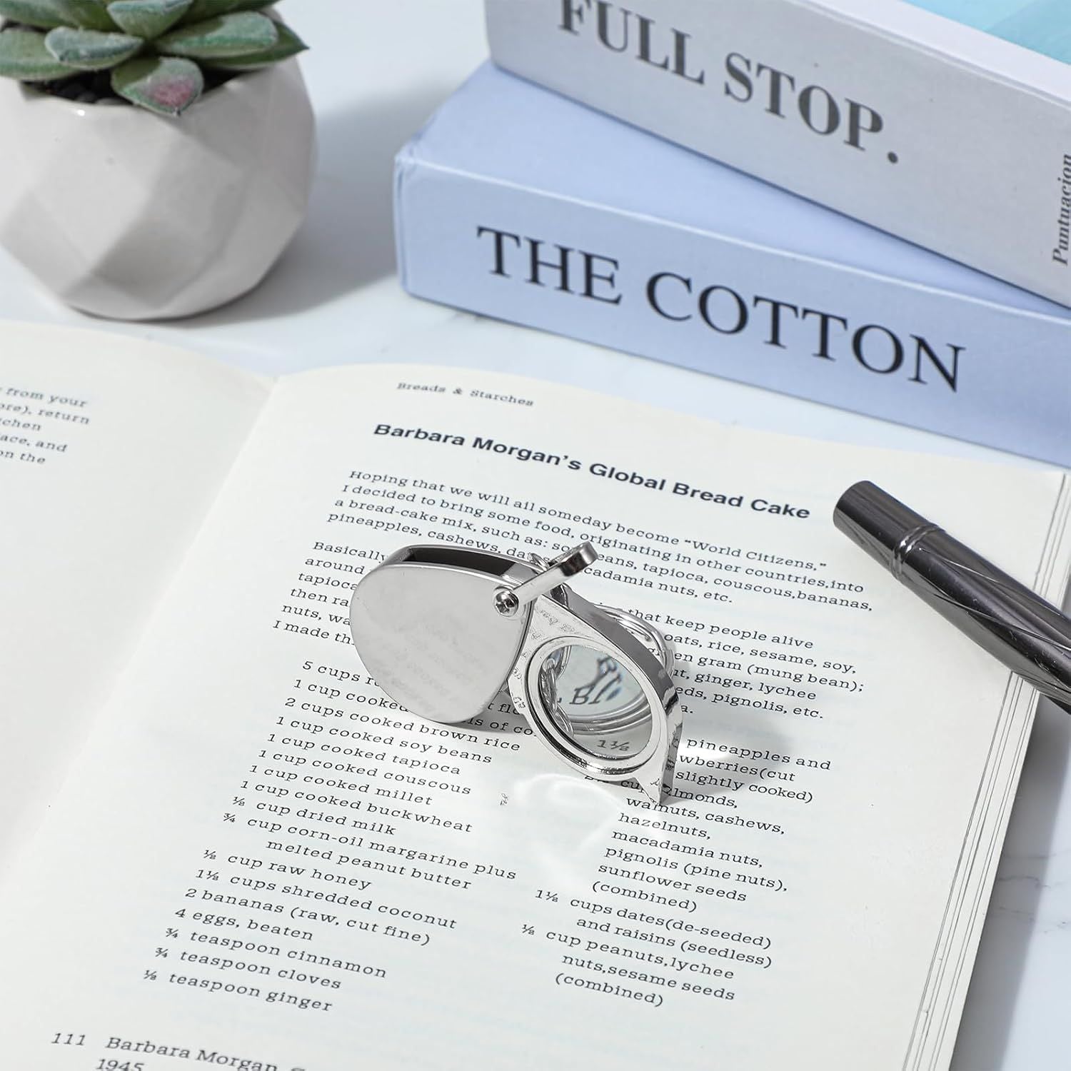 2 Pcs 10x Mini Pocket Magnifying Glass, Small Rotating Folding Jewelry Loupe, Stainless Steel Portable Pocket Magnifier with Keychain for Reading, Coin, Jewelry or Exploring Silver, Boxed