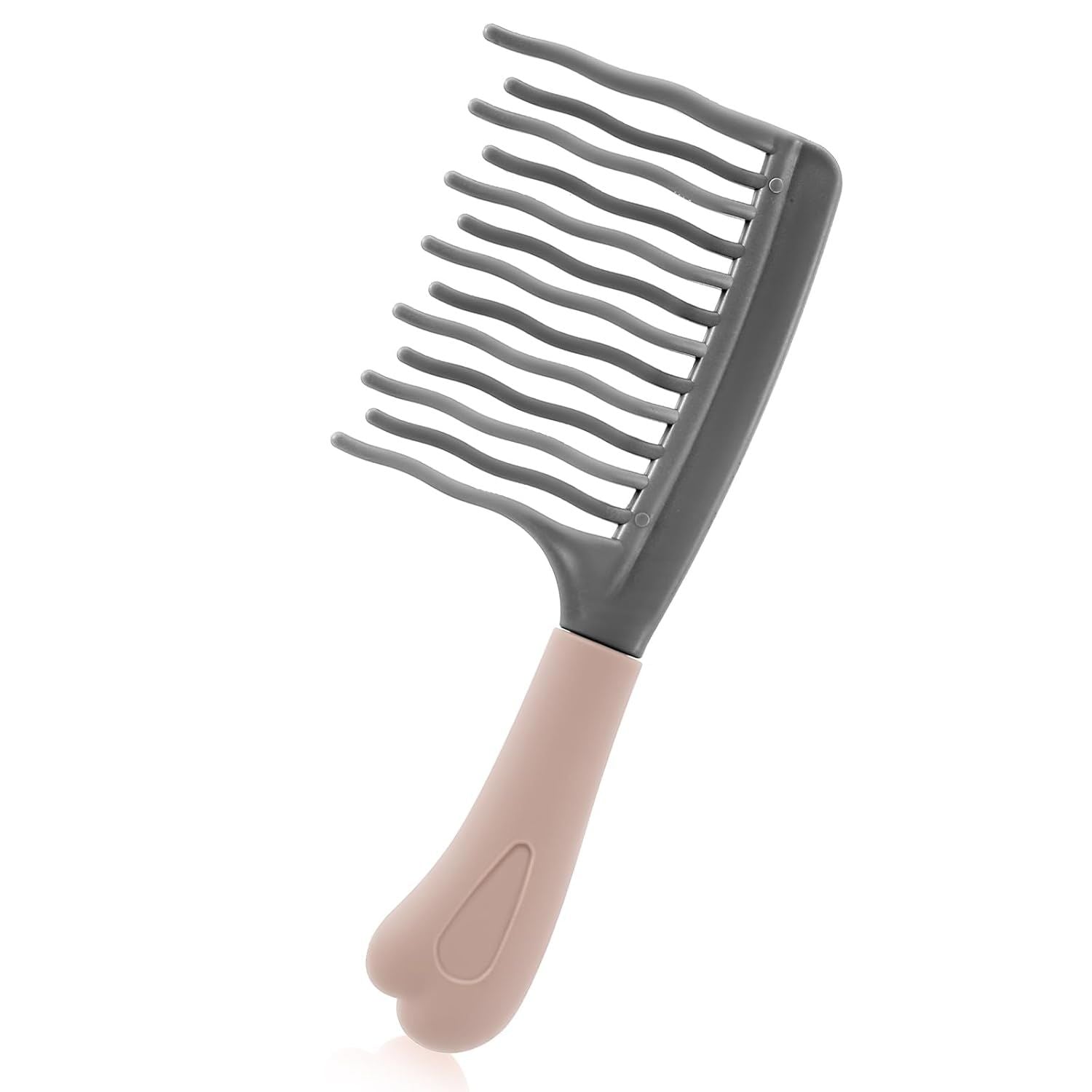 Wide Tooth Comb for Curls, Curly Hair Comb with Double Row Wavy Tooth for Curls Wavy Thick Long Wet Dry Hairs, Detangler Hairs Brush Large Teeth Shower for Women Girl Grey