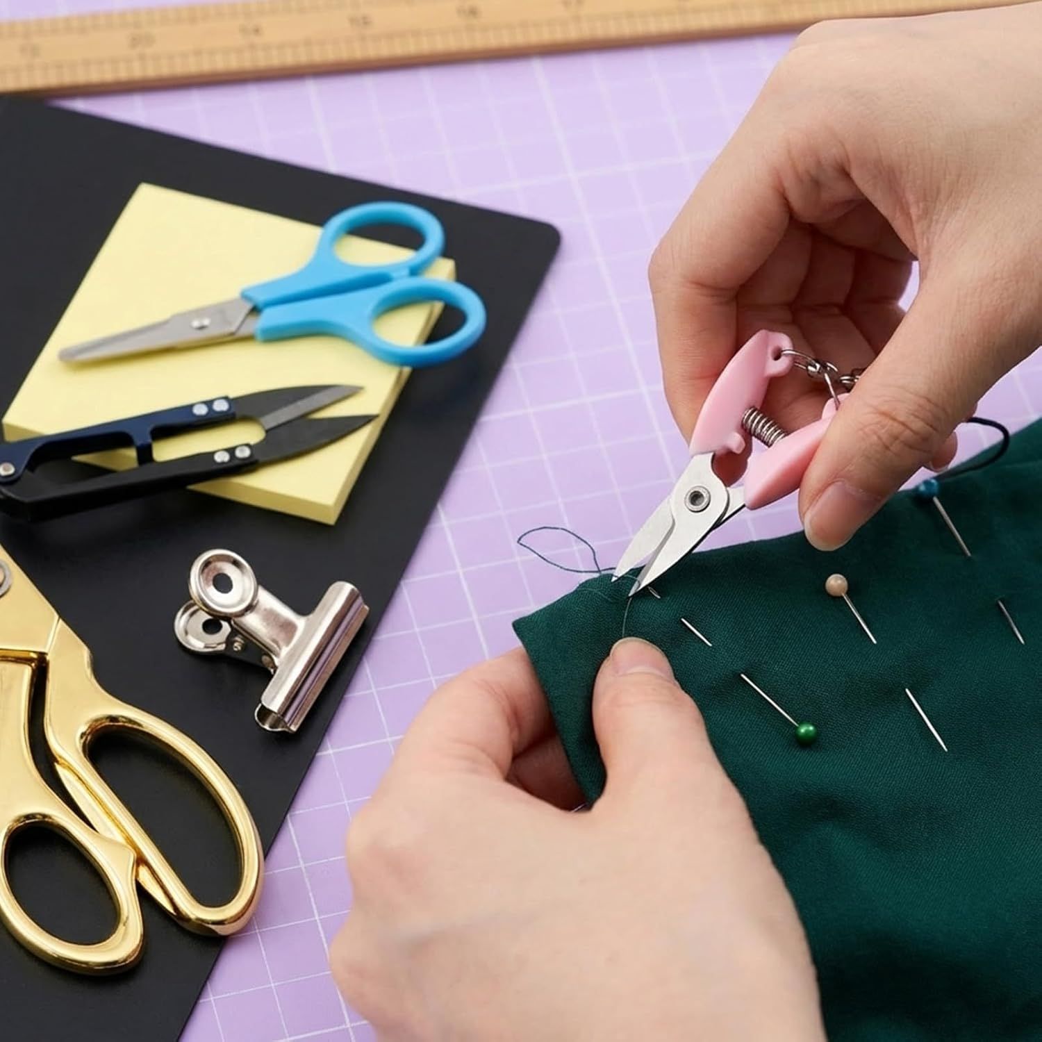 5 Pcs Mini Scissors with Cover, Portable Travel Scissors, Tiny Sewing Scissor, Multifunctional Micro Snips for Sewing, Crafts, and Yarn