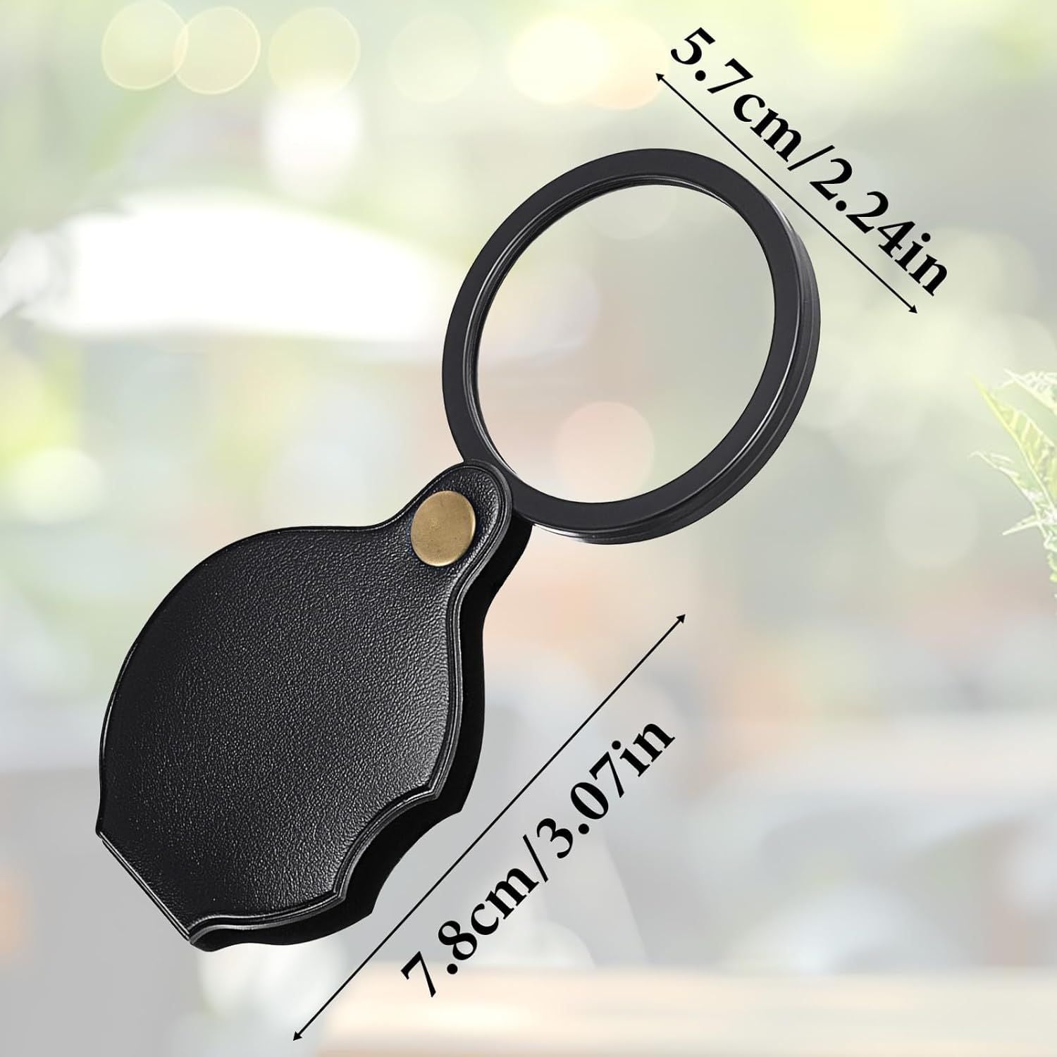 20X Pocket Magnifier, Pocket Jewelry Magnifying Glass, Rotating and Folding Small Magnifying Glass for Seniors Student Reading, Inspection, Coin, Jewelry or Exploring Black, Boxed