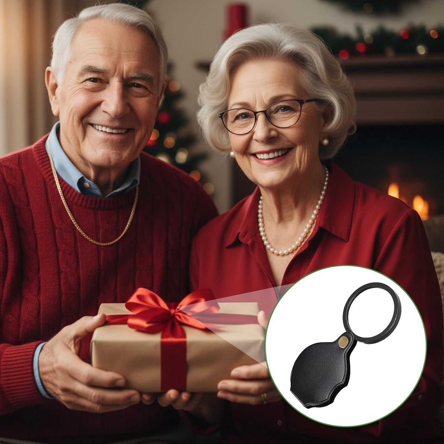 20X Pocket Magnifier, Pocket Jewelry Magnifying Glass, Rotating and Folding Small Magnifying Glass for Seniors Student Reading, Inspection, Coin, Jewelry or Exploring Black, Boxed