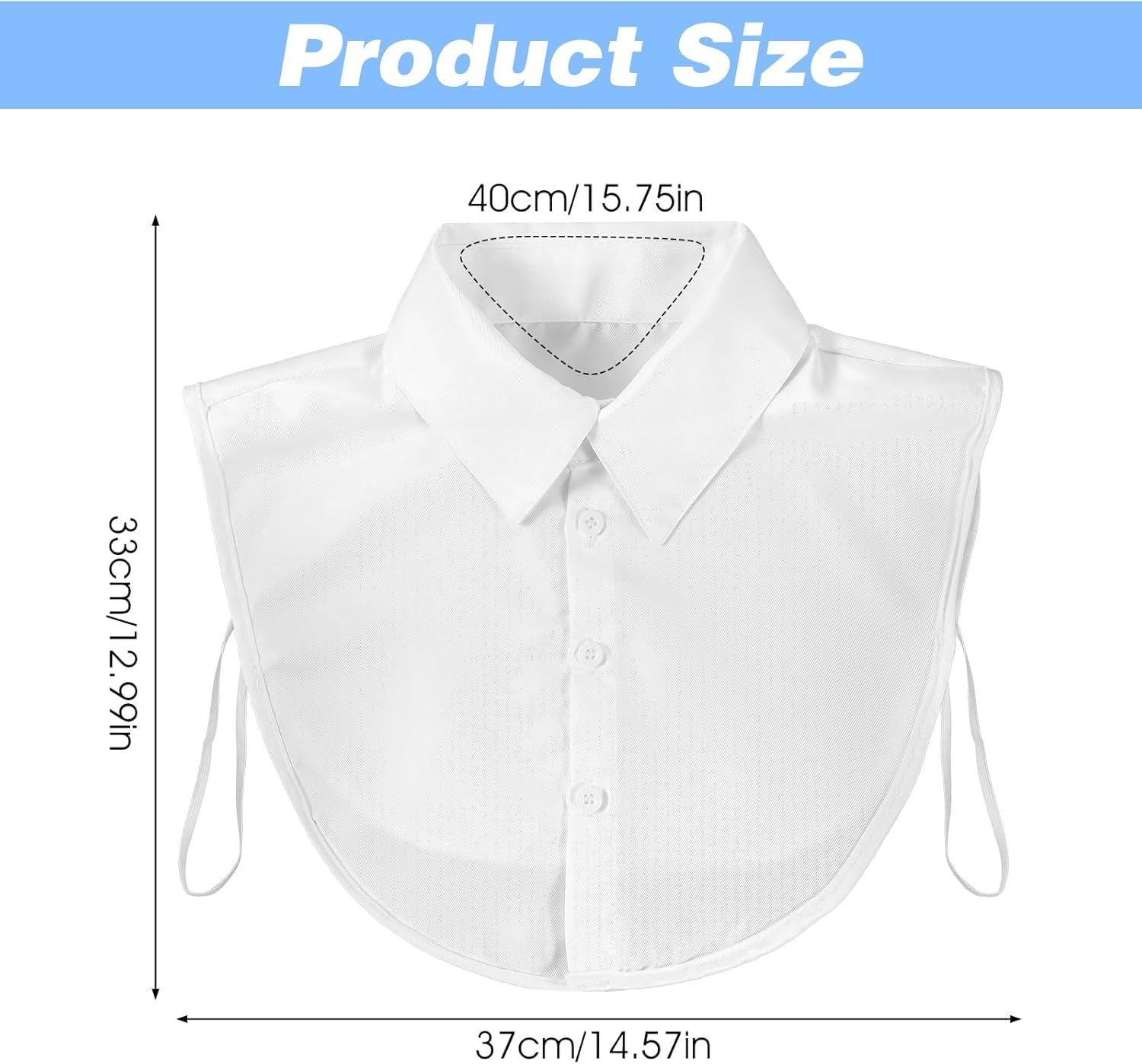 White Fake Collar for Women, Detachable Dickey Collar, Faux Collars Blouse Half Shirt Collars Tops for Daily Graduation Halloween Winter Christmas