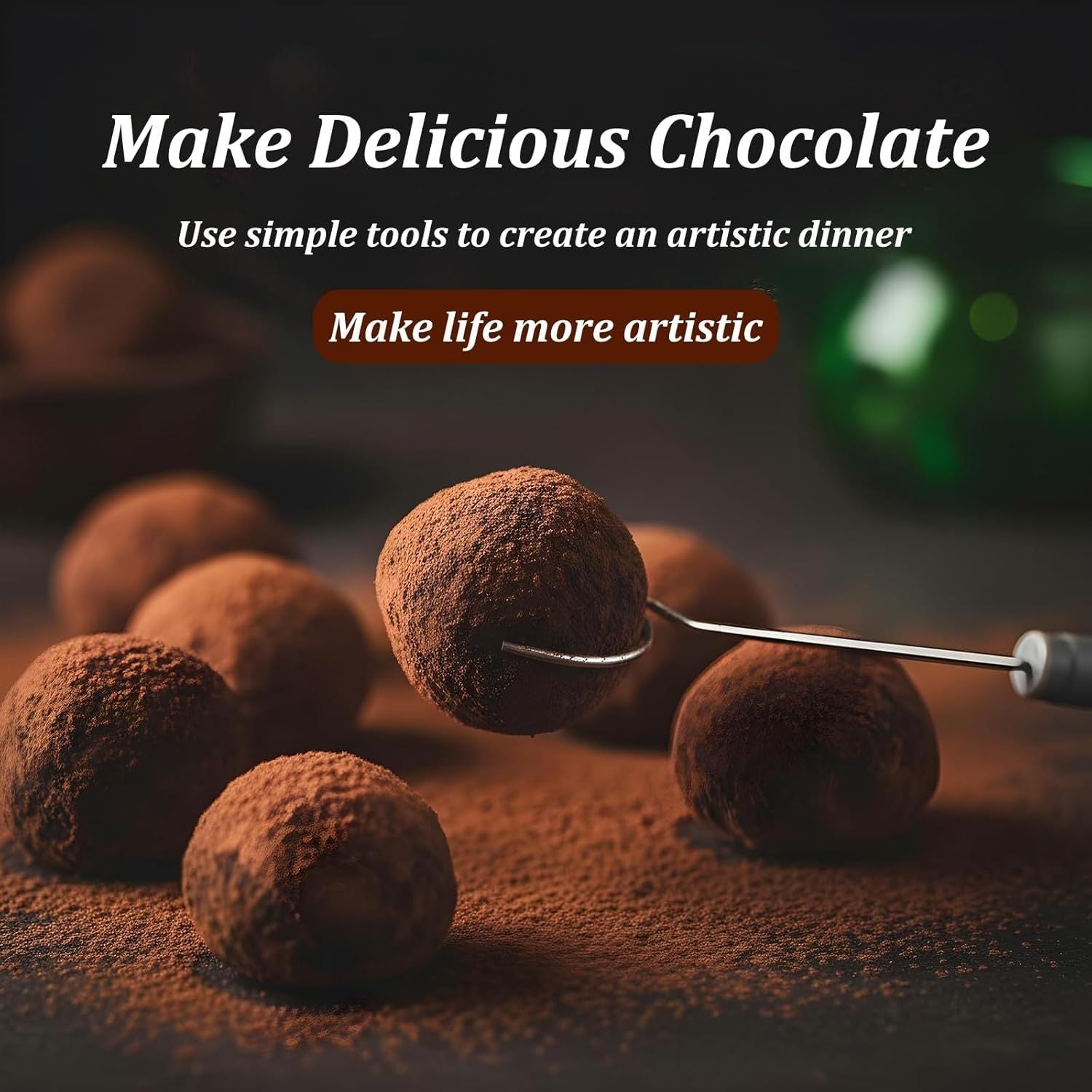 3PCS Chocolate Dipping Tools, Stainless Steel Candy Dipping Tools Set, Chocolate Dip Fork Baking Supplies, Cooking Supplie for Home Bakers Dishwasher Safe