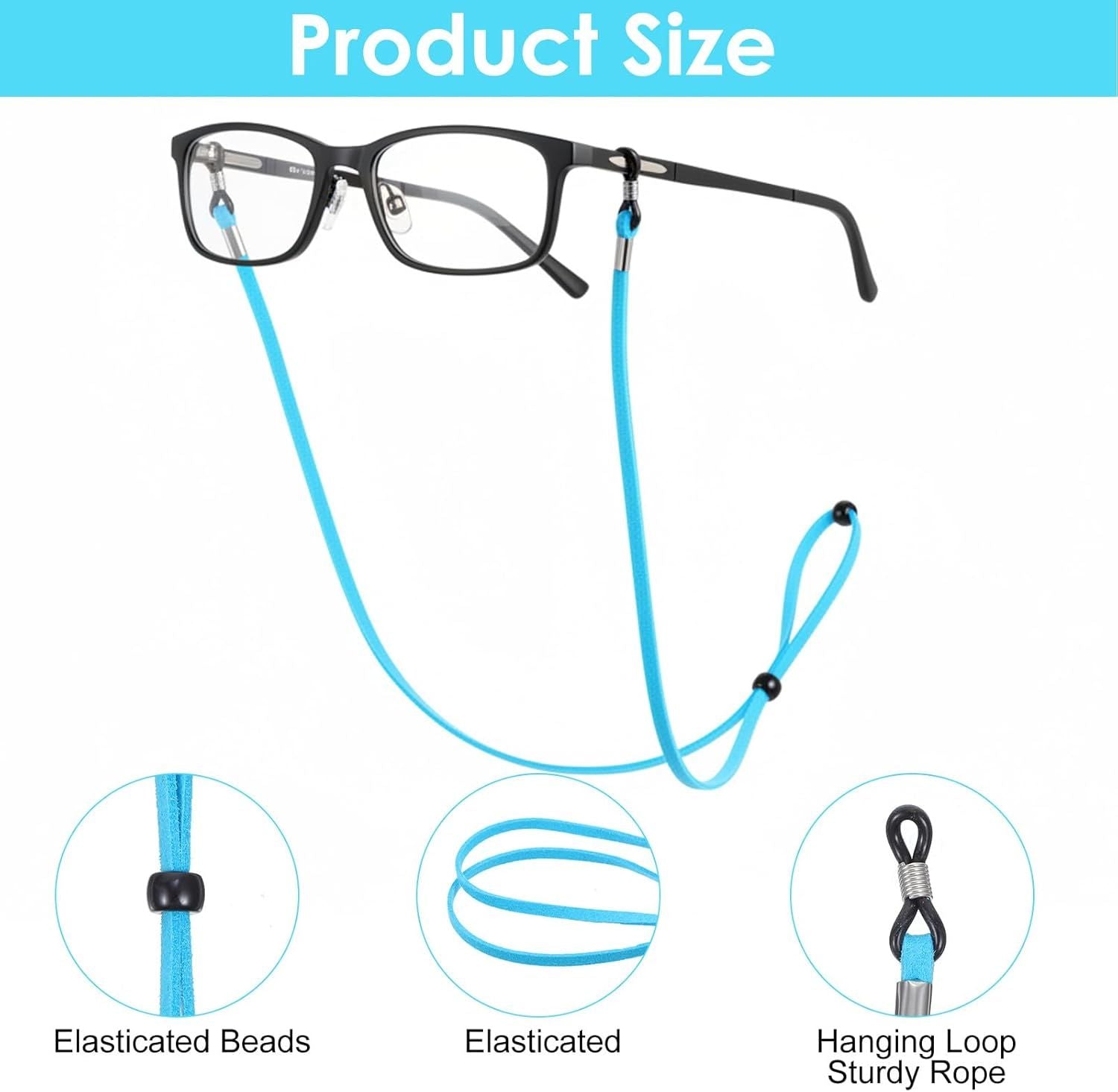 10 Pcs Adjustable Eye Glasses Holders Around Neck, Eyeglasses Straps, Sunglass Glasses Chain, Eyeglass Lanyard for Women Men & Kids Colorful