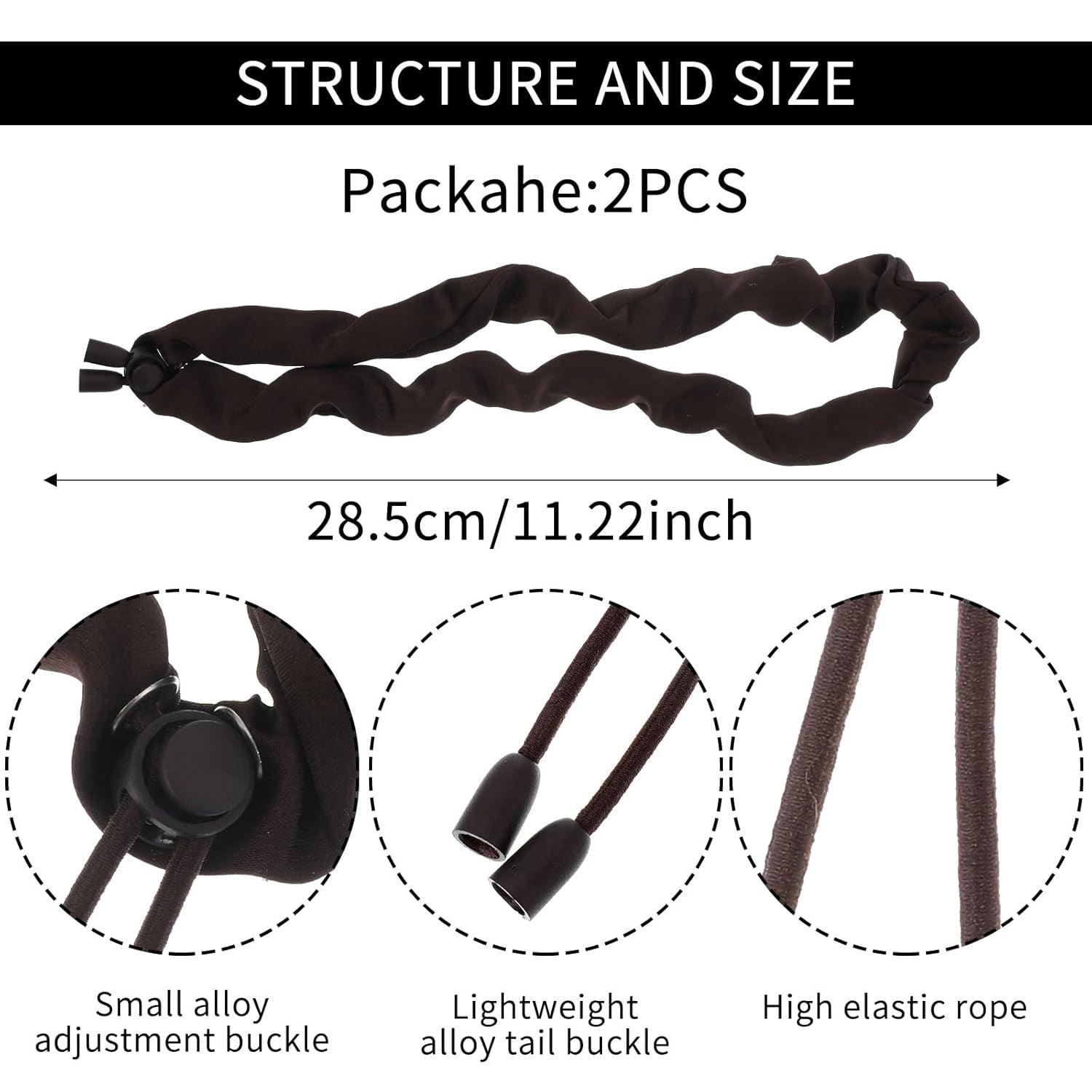 2PCS Adjustable Satin Hair Ties for Curly Hairs, Large Hair Scrunchies for Women, Thick Curly Hairstyle Accessories Afro Puffs Ponytails Locs Pineapples