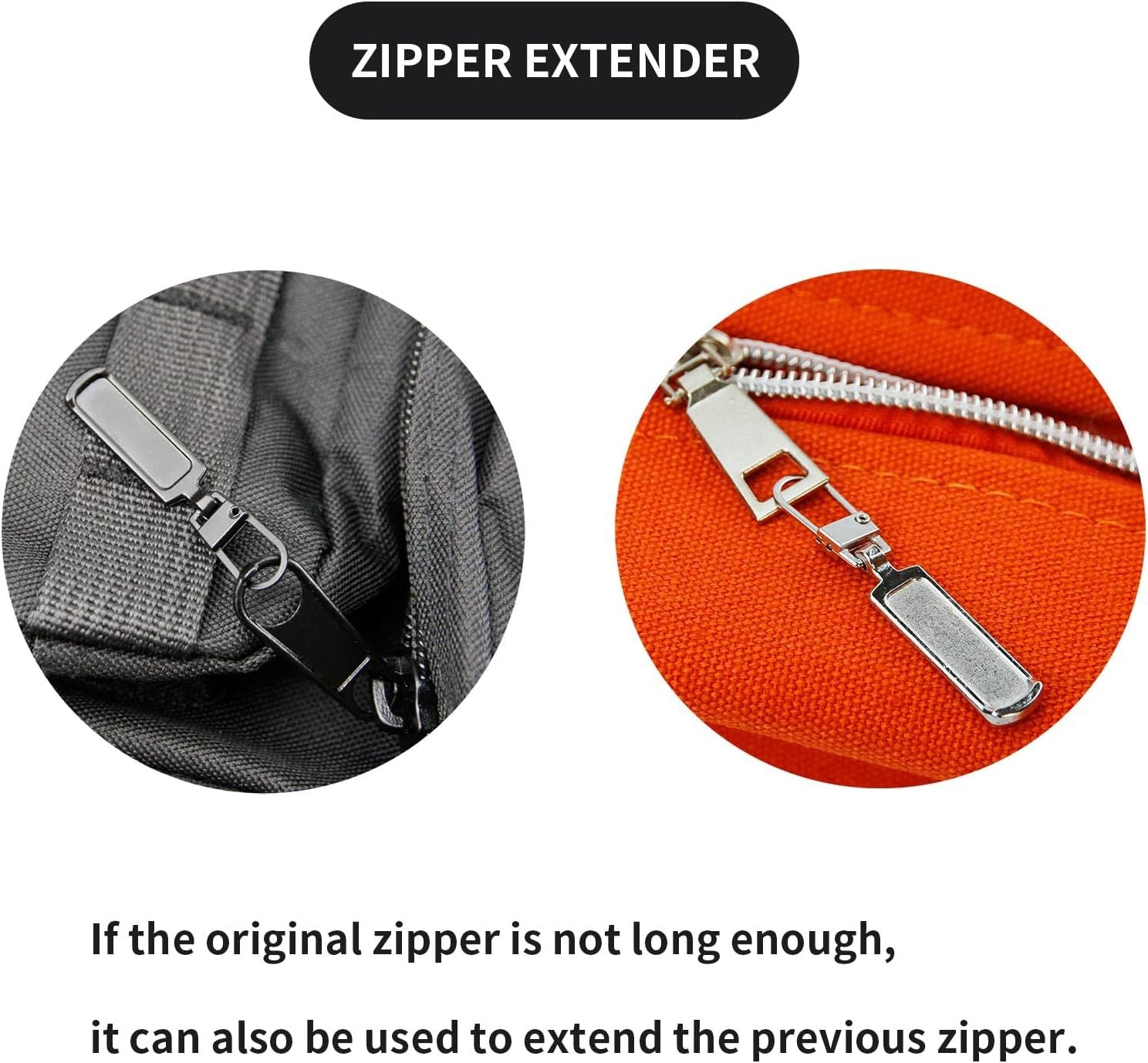 Metal Zipper Pull Replacement for Small Holes, Detachable, Repair for Jacket, Bag Boots, Purse, Coat, Pants 5 Pcs Silver