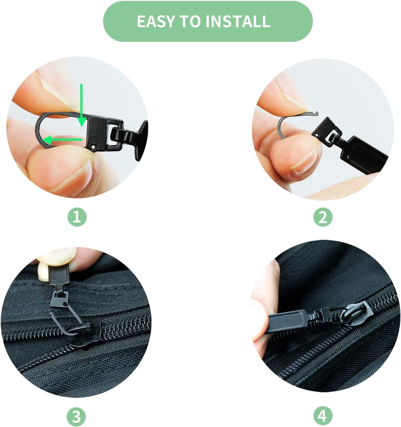 Metal Zipper Pull Replacement for Small Holes, Detachable, Repair for Jacket, Bag Boots, Purse, Coat, Pants 5 Pcs Silver