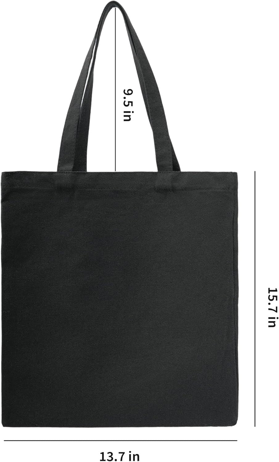 Cotton Canvas Tote Bags - Lightweight Cloth Shopping Bags for DIY Promotion Activity - Solid Color