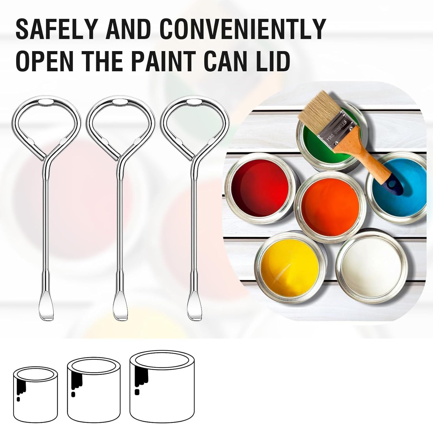 6 PCS Bottle Opener,Stainless Steel Paint Can Openers Metal Paint Can Openers for Oil Barrels,Paint Barrels,Beer