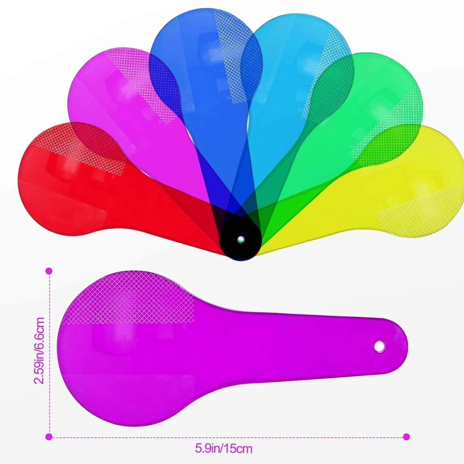 6Pcs Color Paddles,Transparent Optics Filter Plate Color Learning for Learning and Education,Educational Science,Cognition Science