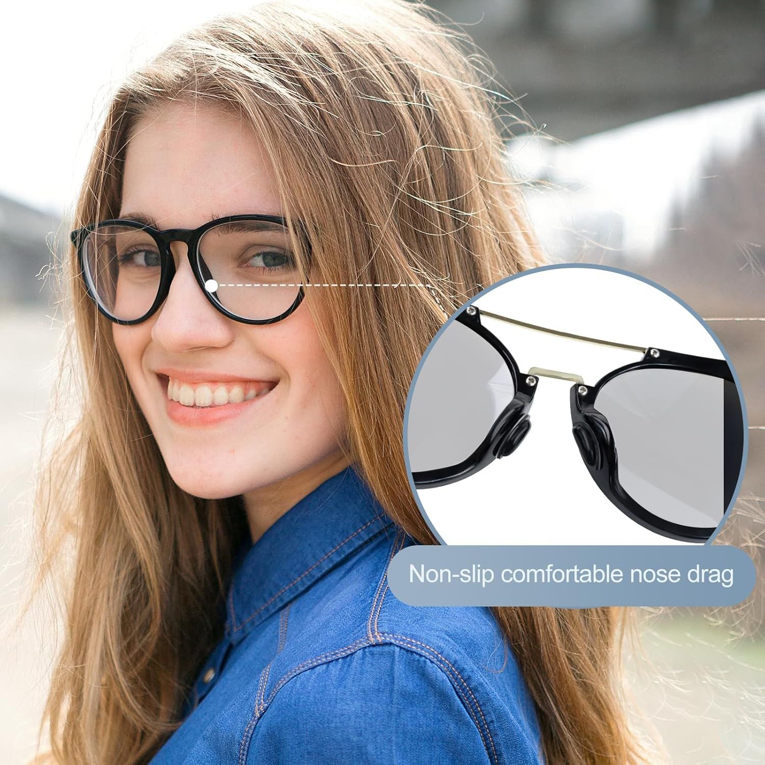 12 Pairs Soft Silicone Adhesive Eyeglass Nose Pads Non Slip with 3.5 Mm/ 0.4 Inch Thickness Air Bag for All Type Full Plastic Frames, Sunglasses, Reading Glasses Black