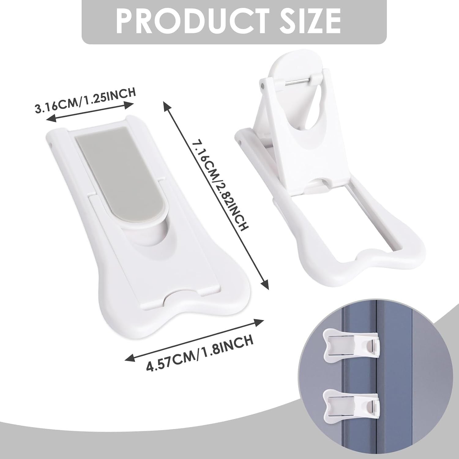 2 PCS Sliding Door Locks,Slide Closet Doors Window Stoppers for Windows,Closets,Cabinets,Sliding Glass Door