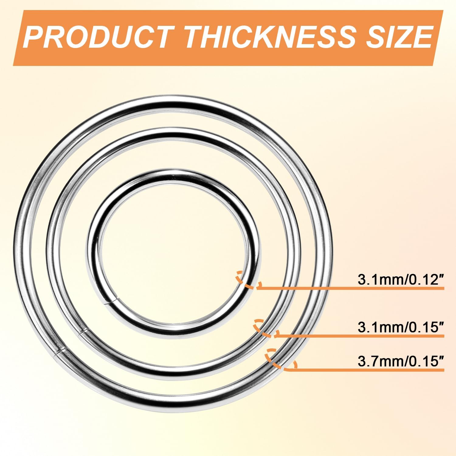 CooBigo 10 Pack 1" O Rings Buckles for Webbing Straps Collars Purses Bags Hardware - Silver