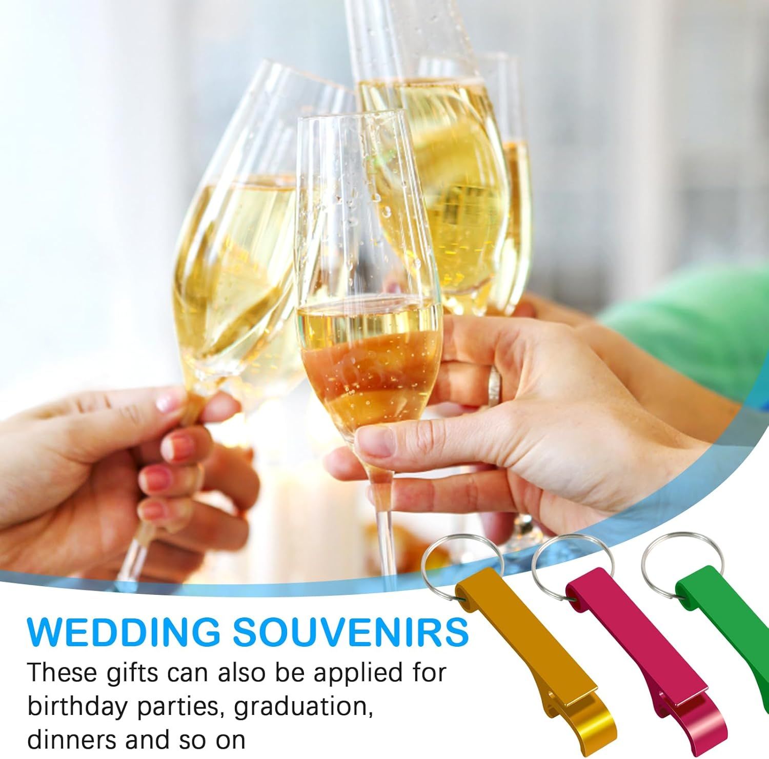 9 PCS Beer Bottle Openers,Colorful Aluminum Bottle Openers Keychains for Beer,Cans,Soda